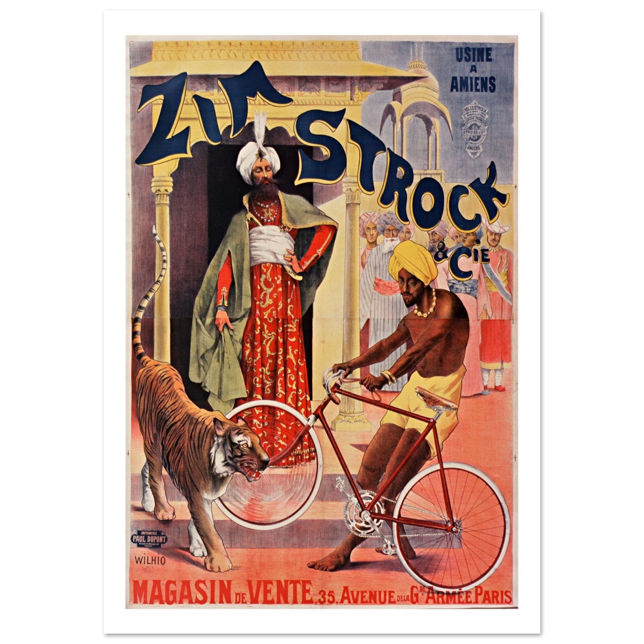 Zim Strock Parisian Bicycle Factory Poster - Transit Art