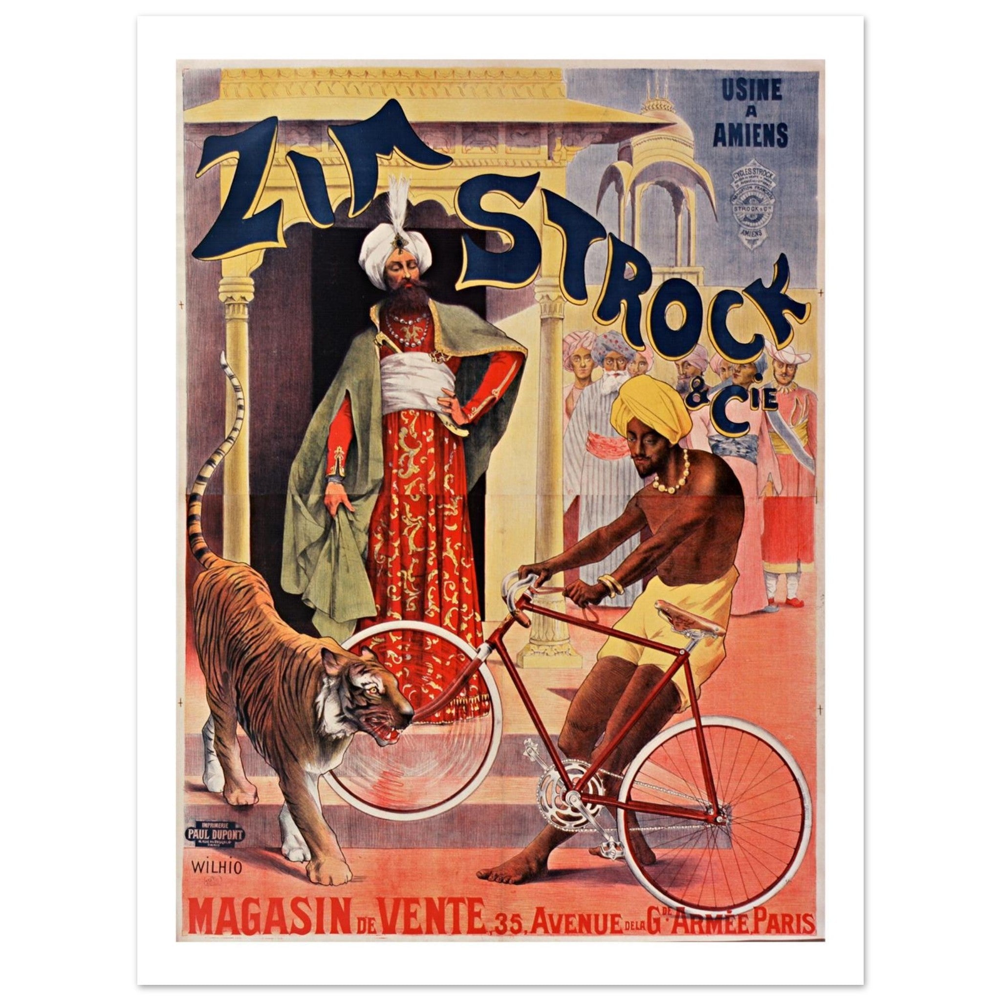 Zim Strock Parisian Bicycle Factory Poster - Transit Art