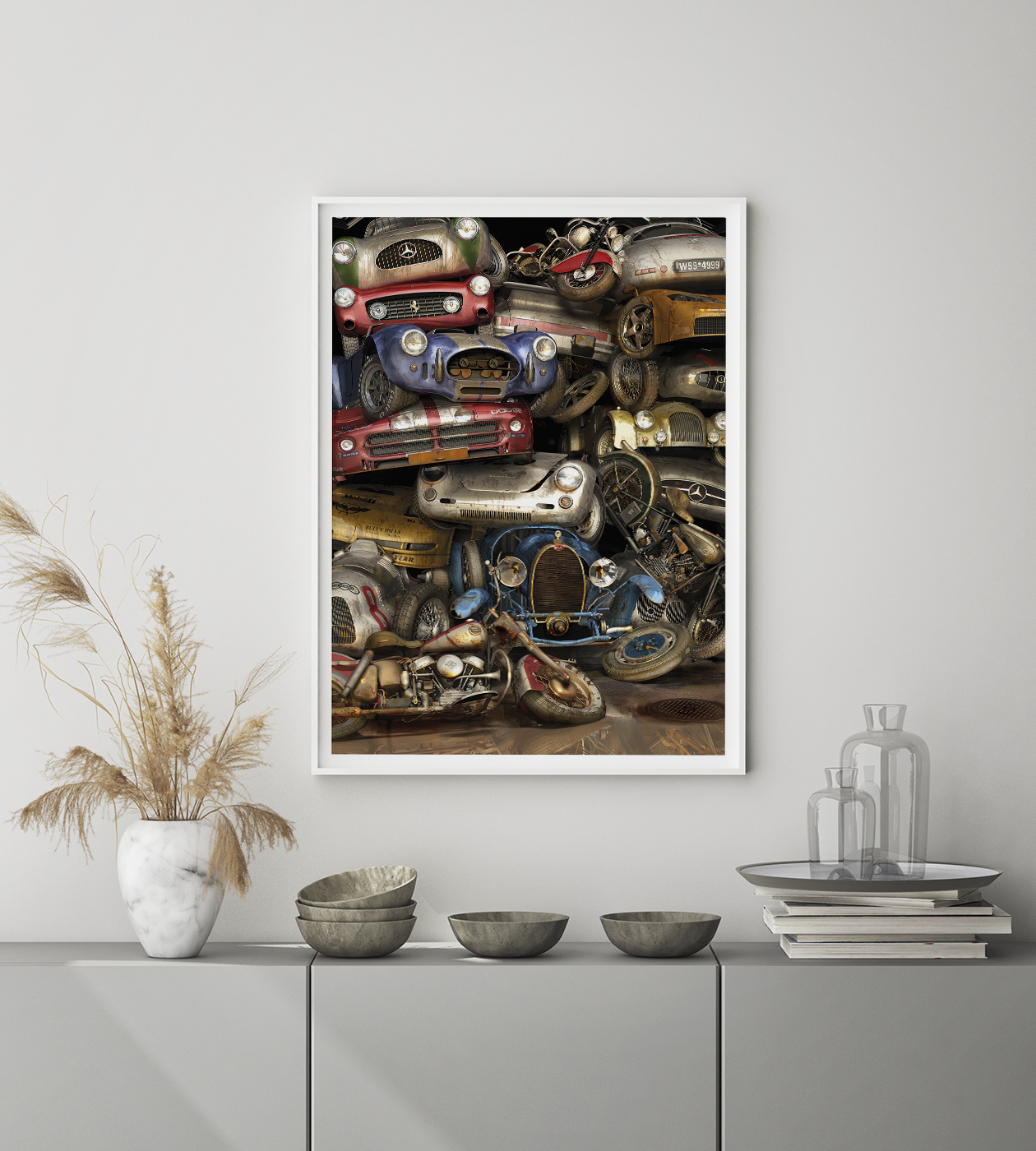 A dream car scrap. Illustration with incredible techniques and details.