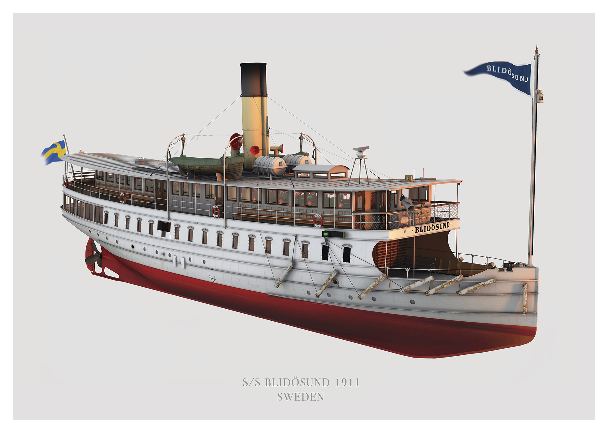 S/S Blidösund. A Swedish coastal vessel from 1911,