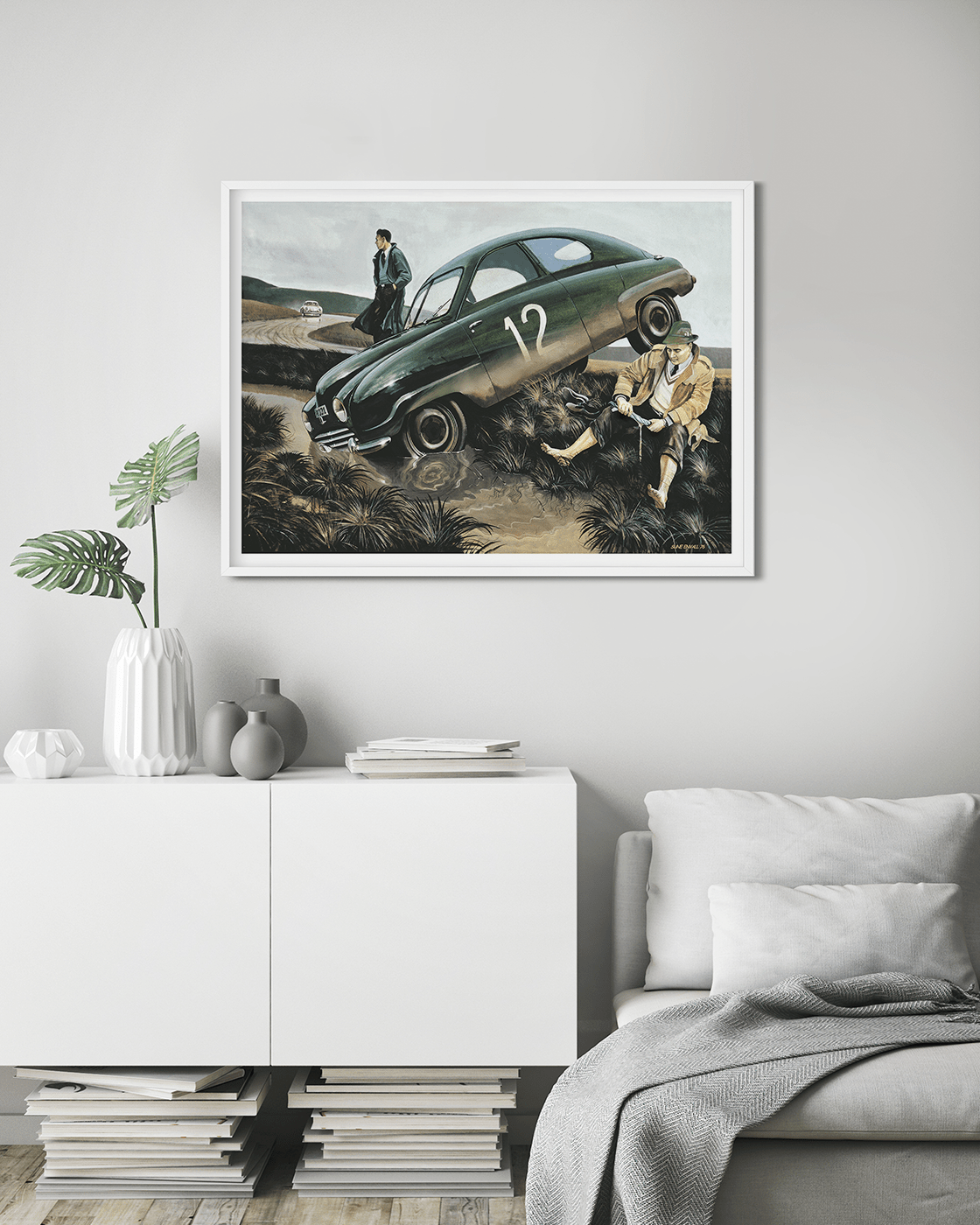 Erik Carlsson accident, The famous Swedish rally driver, Erik Carlsson, after sliding of the road. Erik Carlsson's remarkable success is often intertwined with his long-standing association with Saab, the Swedish automotive manufacturer. He formed a formi