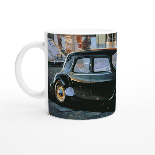 Citroen on the streets of Paris. The Citroën Traction Avant. Coffee mug with nice all over print.