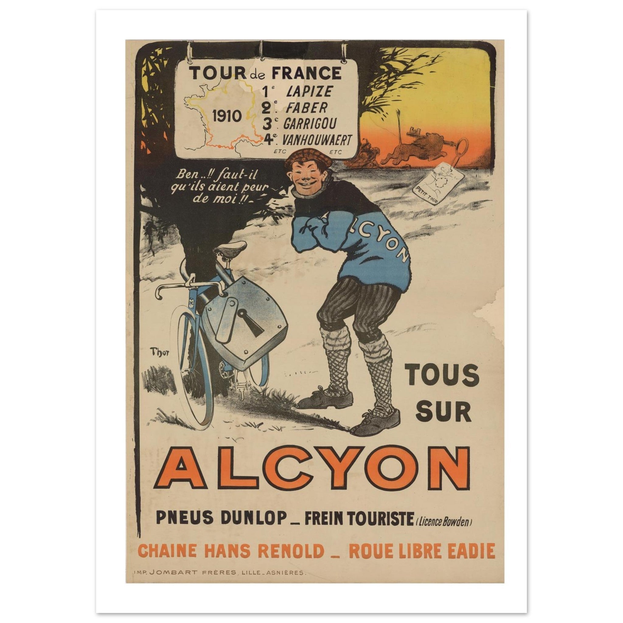 1910 Alcyon Tour De France Success - Transit Art
