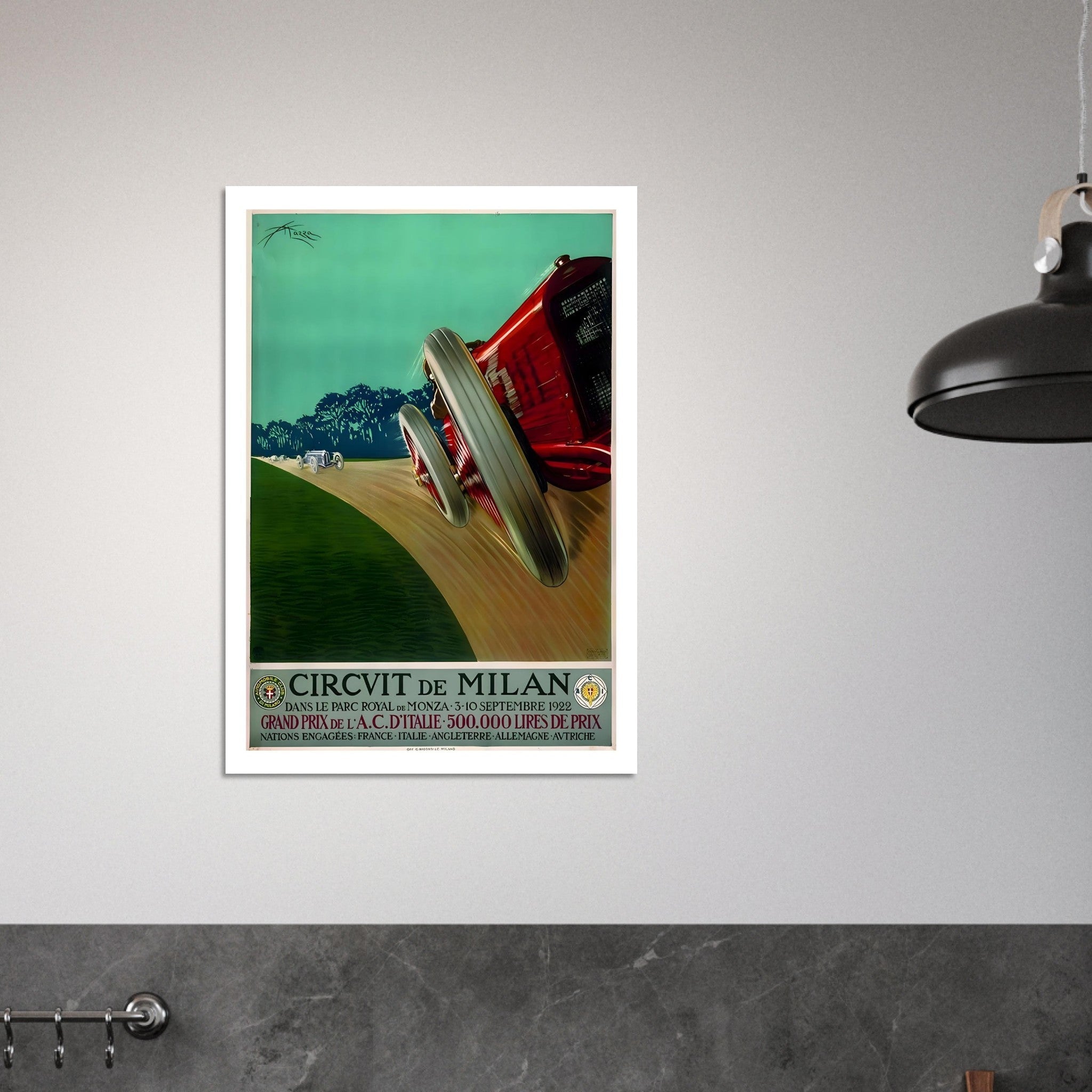 1922 Circuit de Milan Monza Grand Prix Poster - Transit Art
