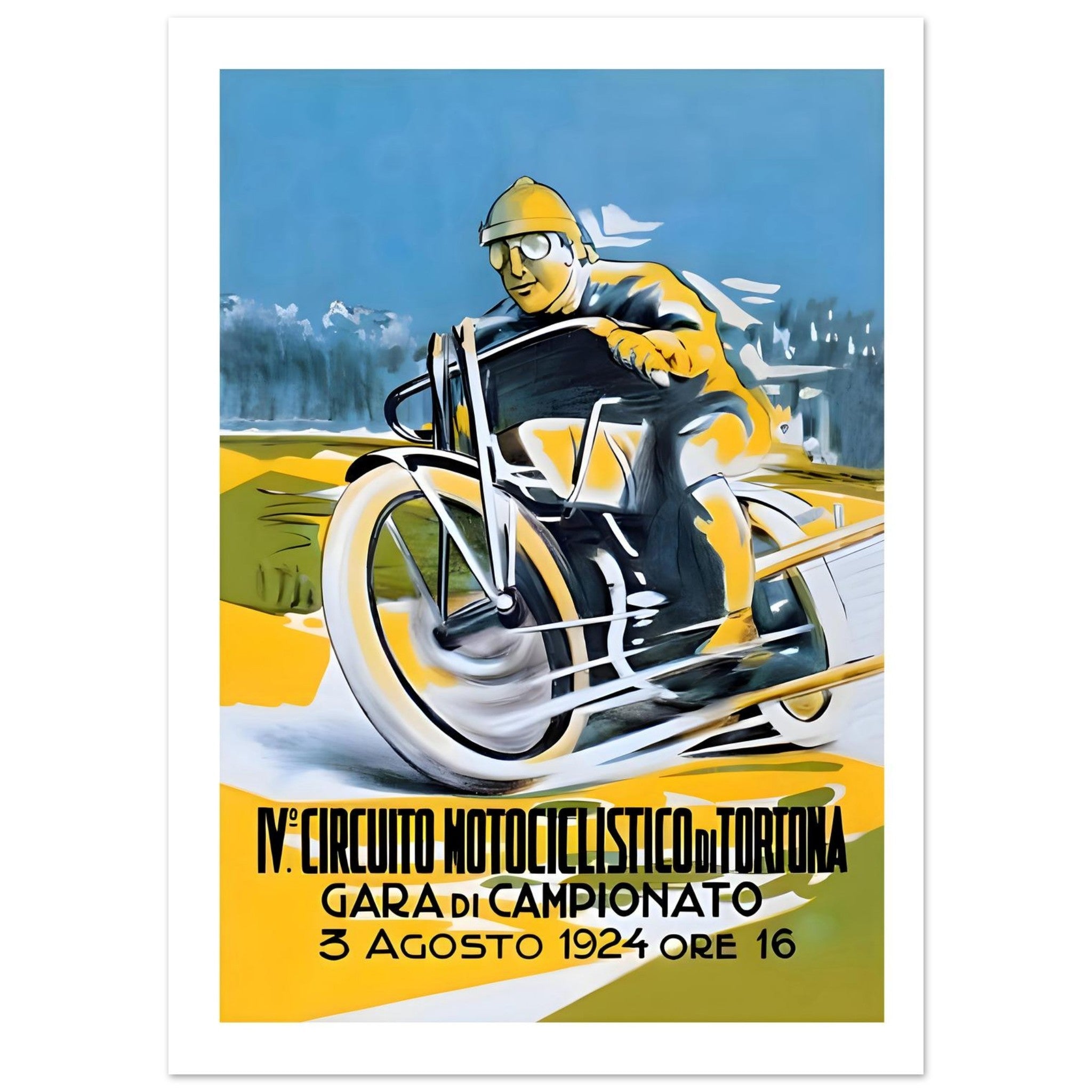 1924 Circuito Motociclistico di Tortona Poster - Transit Art