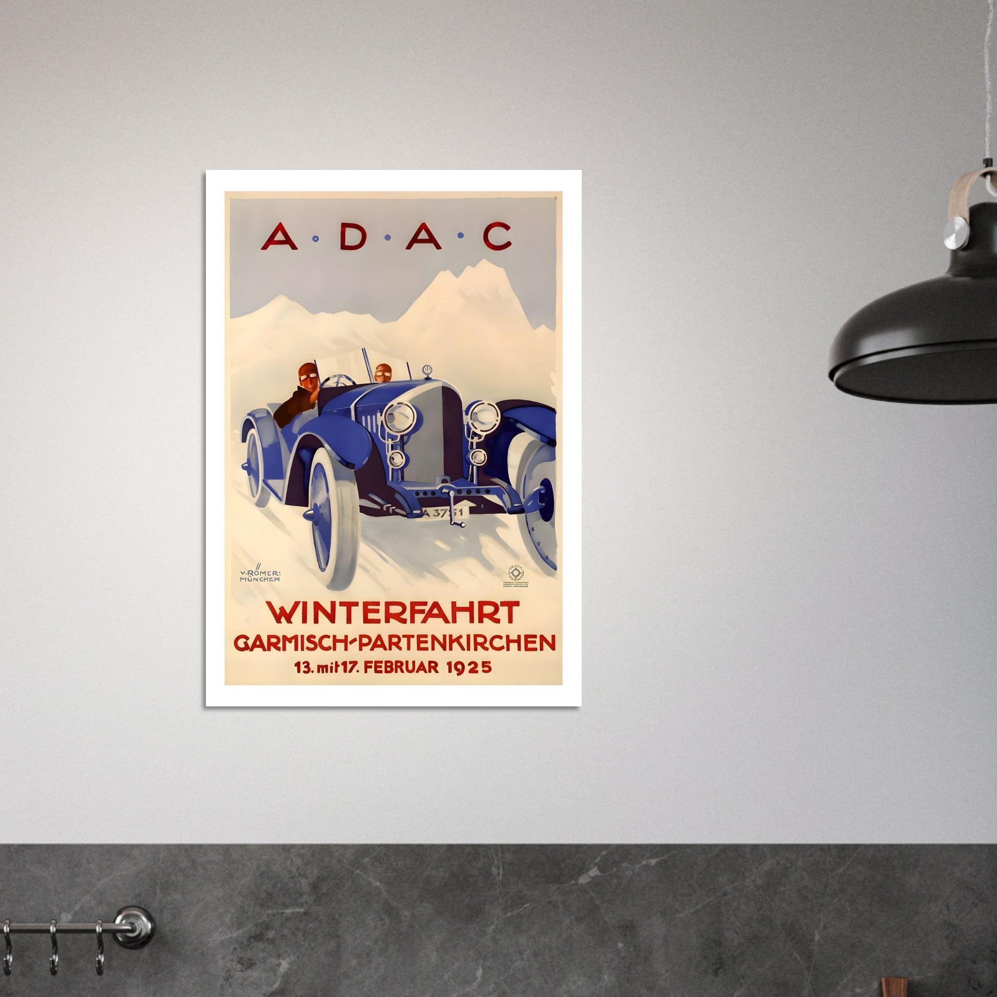 1925 ADAC Winterfahrt Garmisch - Partenkirchen Poster - Transit Art