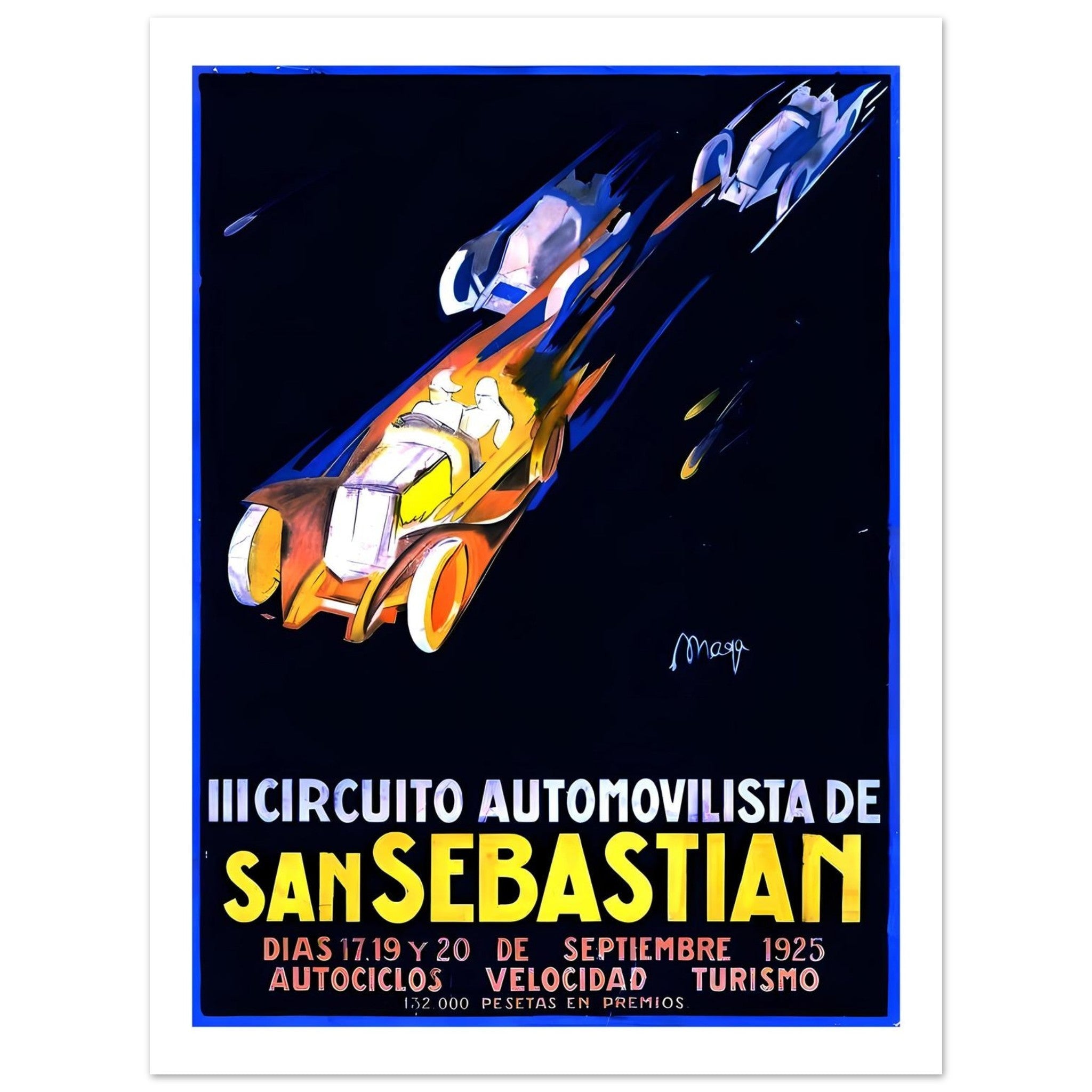 1925 San Sebastian III Circuito Automovilista Poster - Transit Art