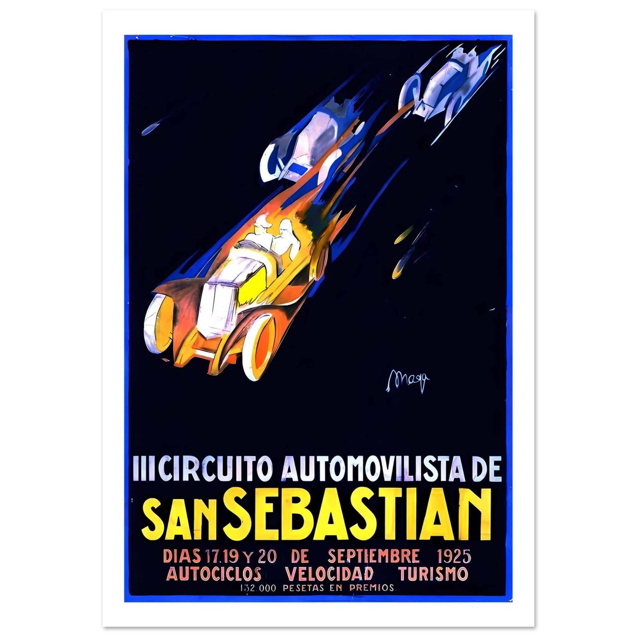 1925 San Sebastian III Circuito Automovilista Poster - Transit Art