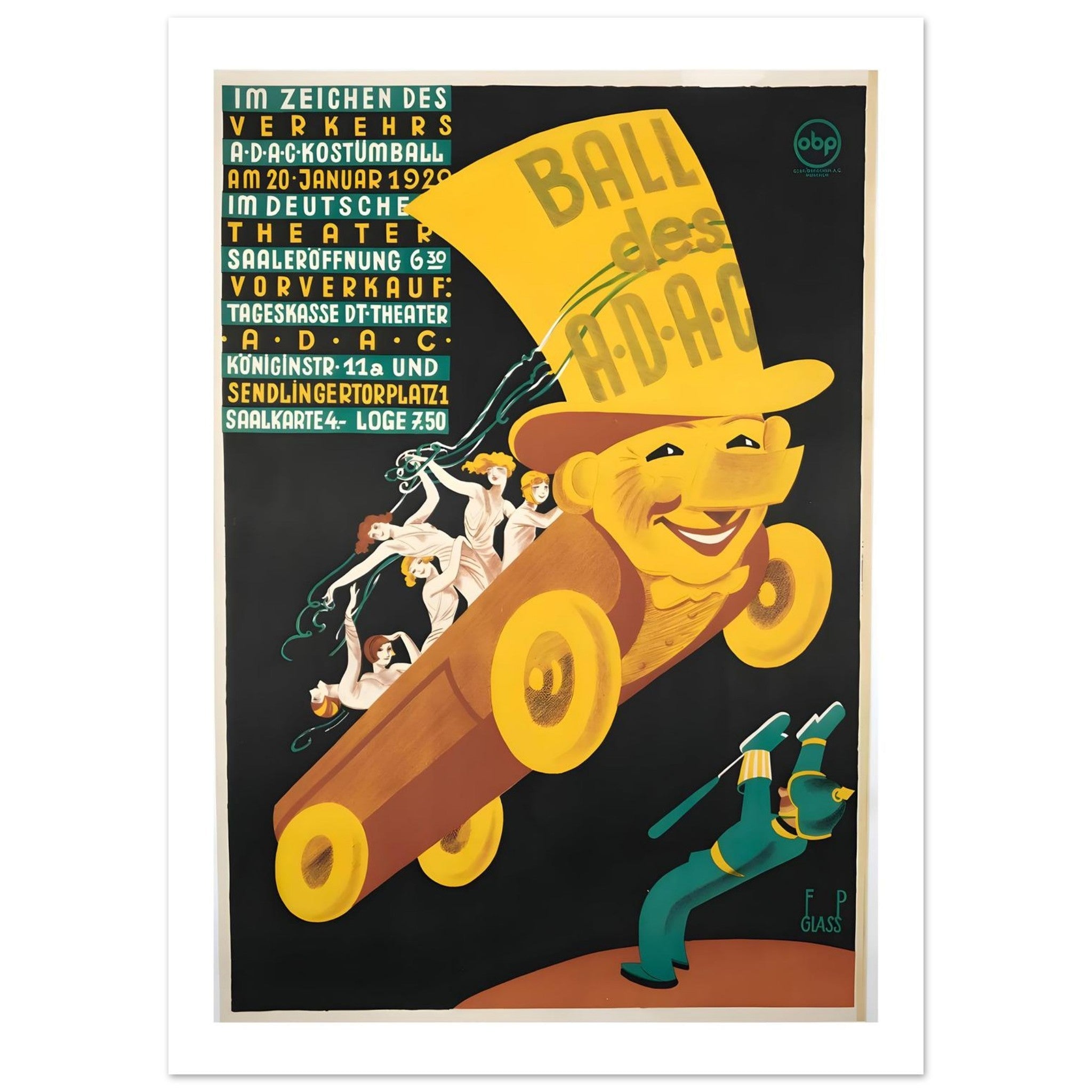 1929 ADAC Costume Ball Poster - Transit Art