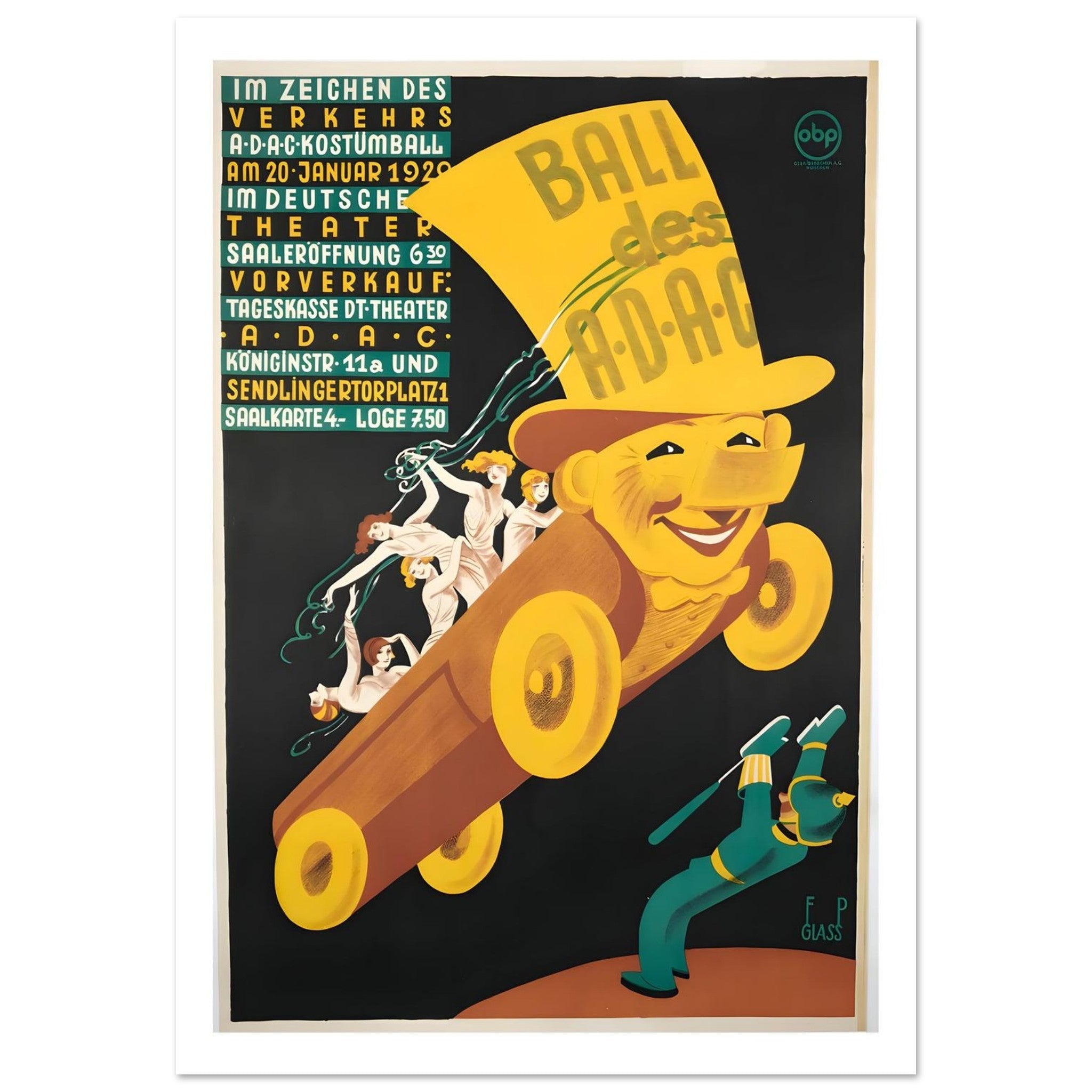 1929 ADAC Costume Ball Poster - Transit Art