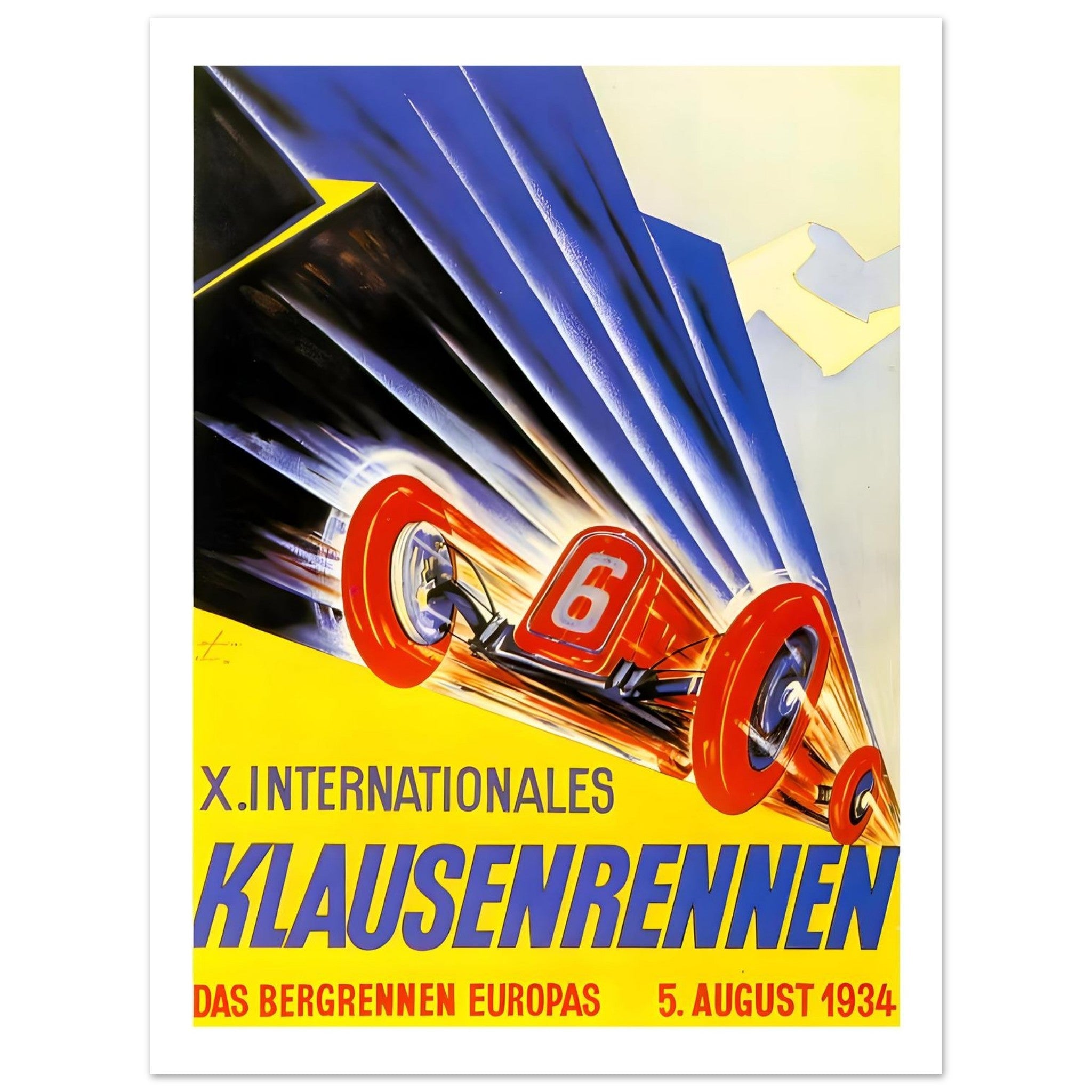 1934 X Internationales Klausenrennen Hillclimb Poster - Transit Art