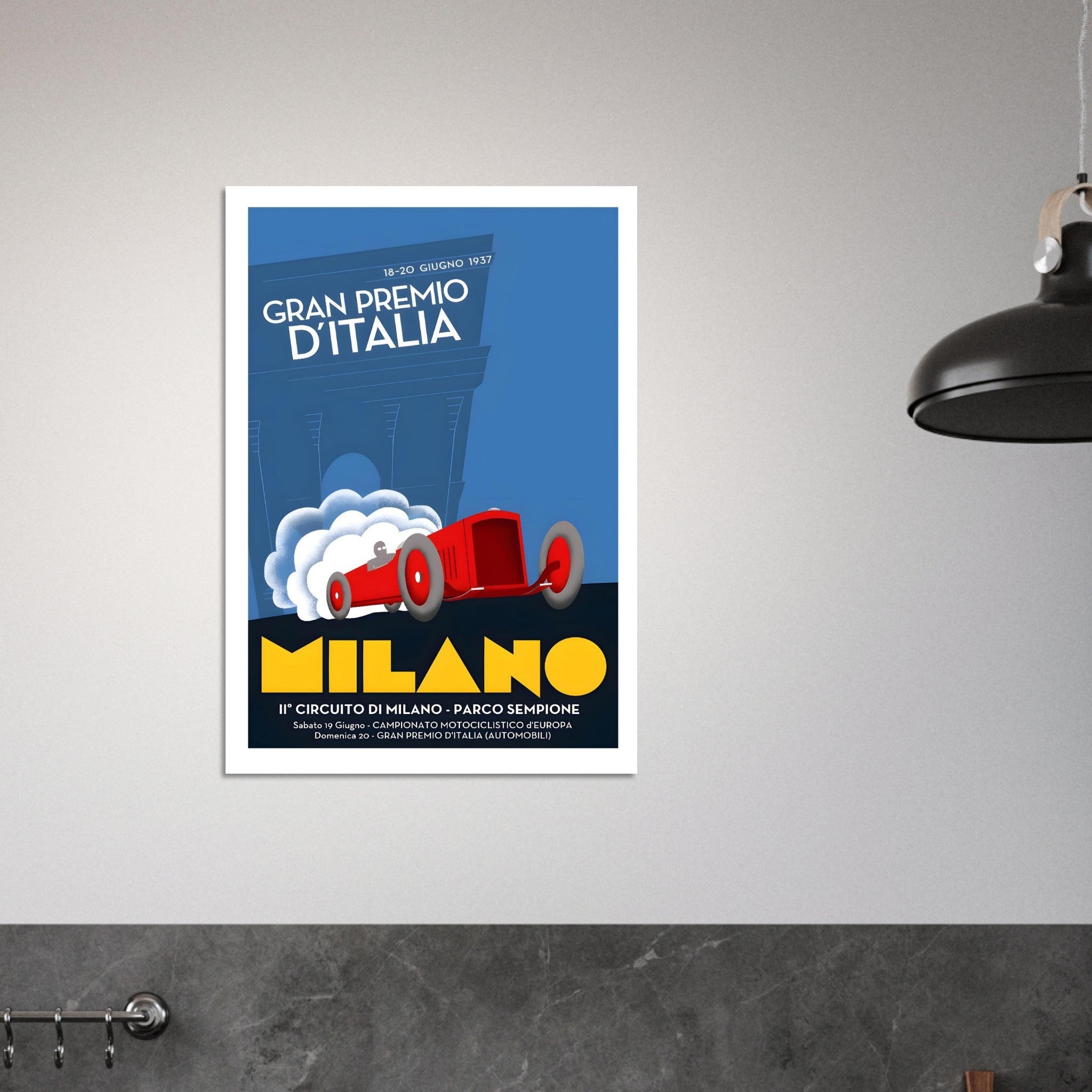 1937 Gran Premio d’Italia Milano Poster - Transit Art
