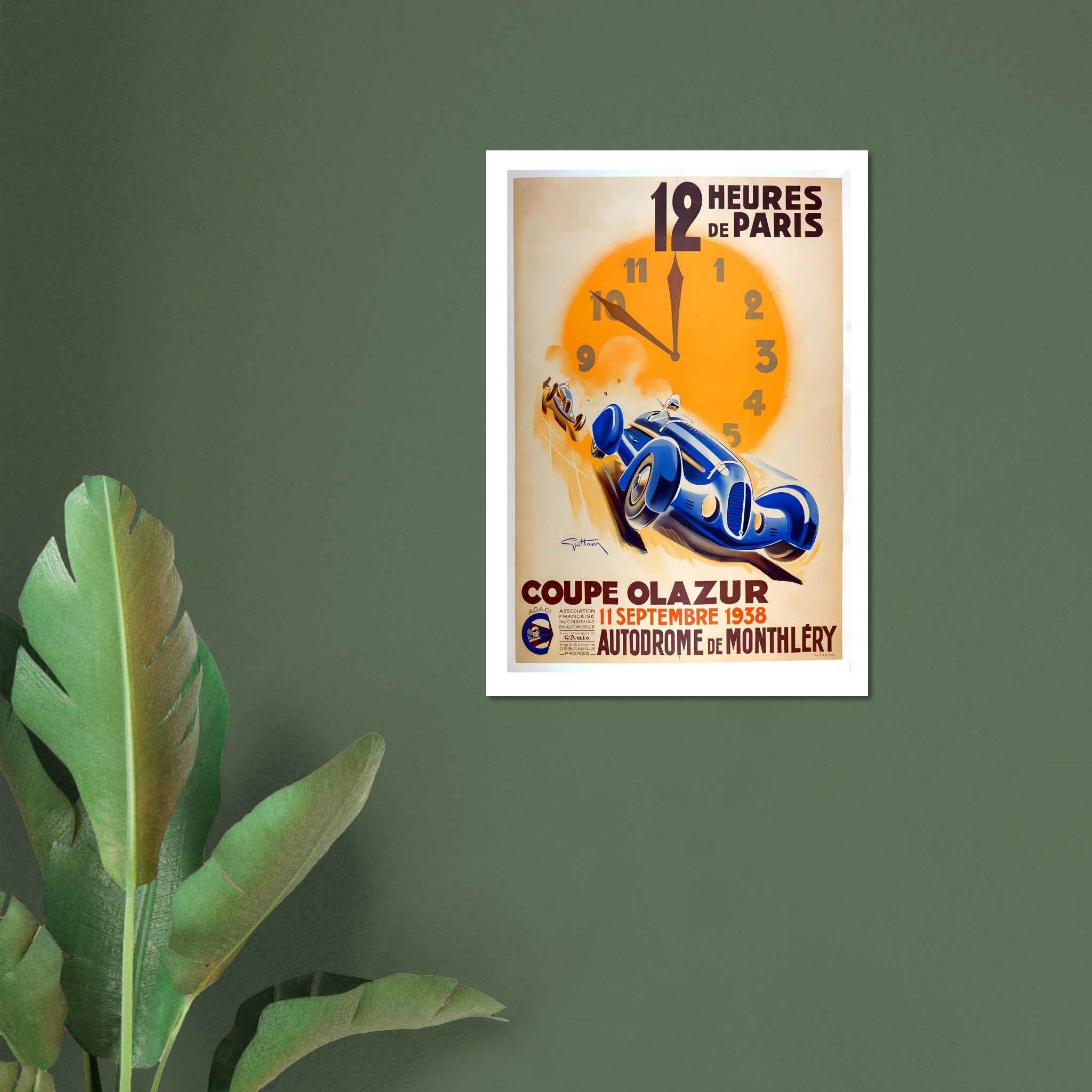 1938 12 Heures de Paris Coupe Olazur Poster - Transit Art