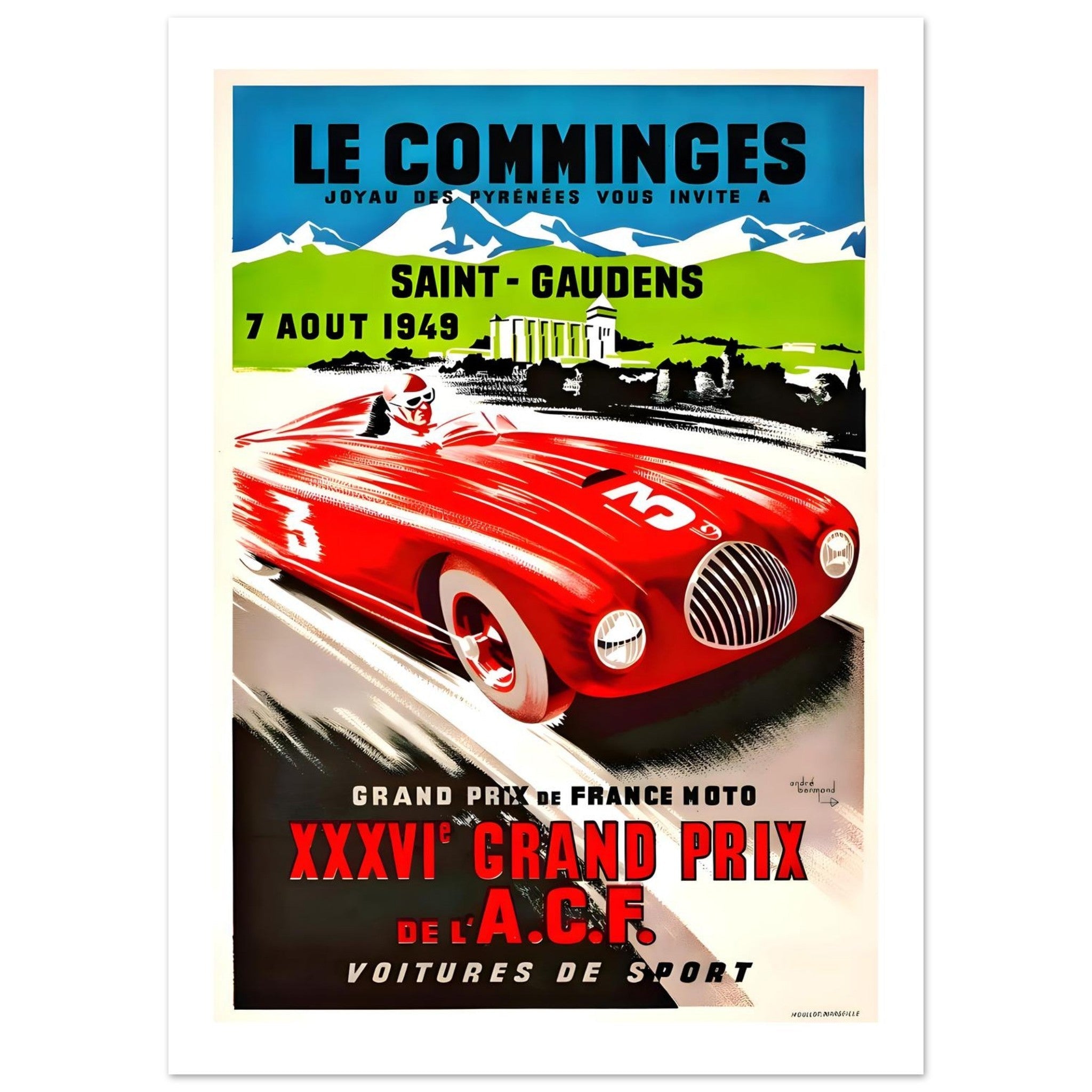 1949 Le Comminges XXXVIe Grand Prix de l’ACF Poster - Transit Art