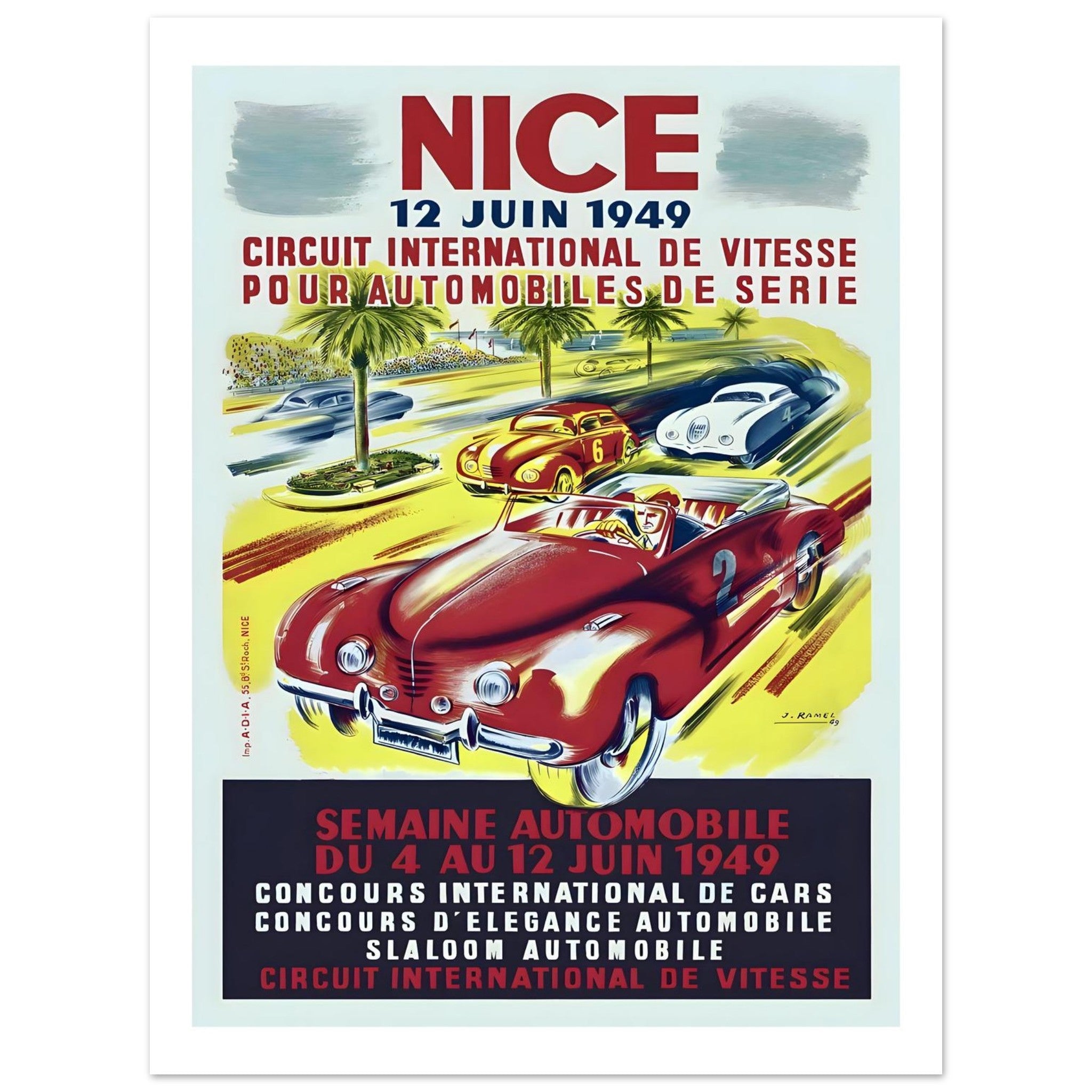 1949 Nice Circuit International de Vitesse Poster - Transit Art