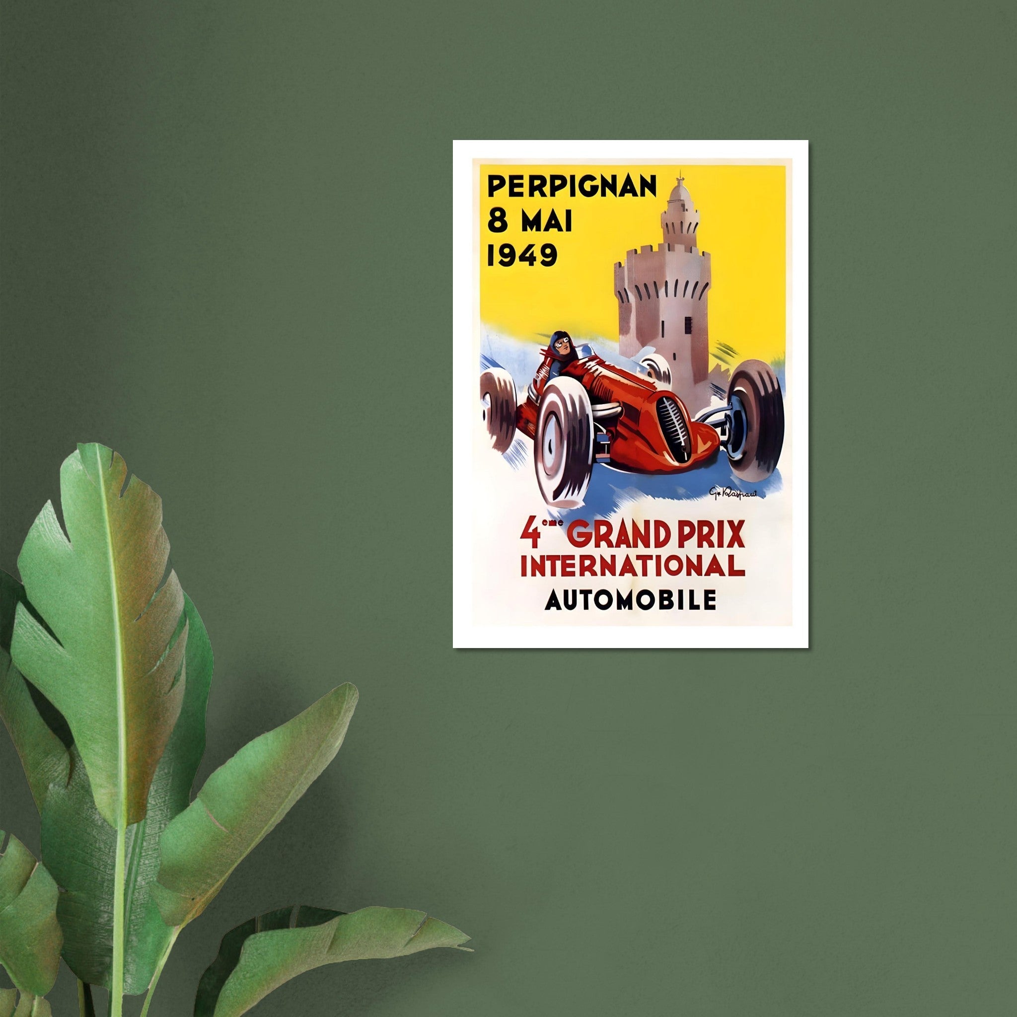 1949 Perpignan 4e Grand Prix International Poster - Transit Art