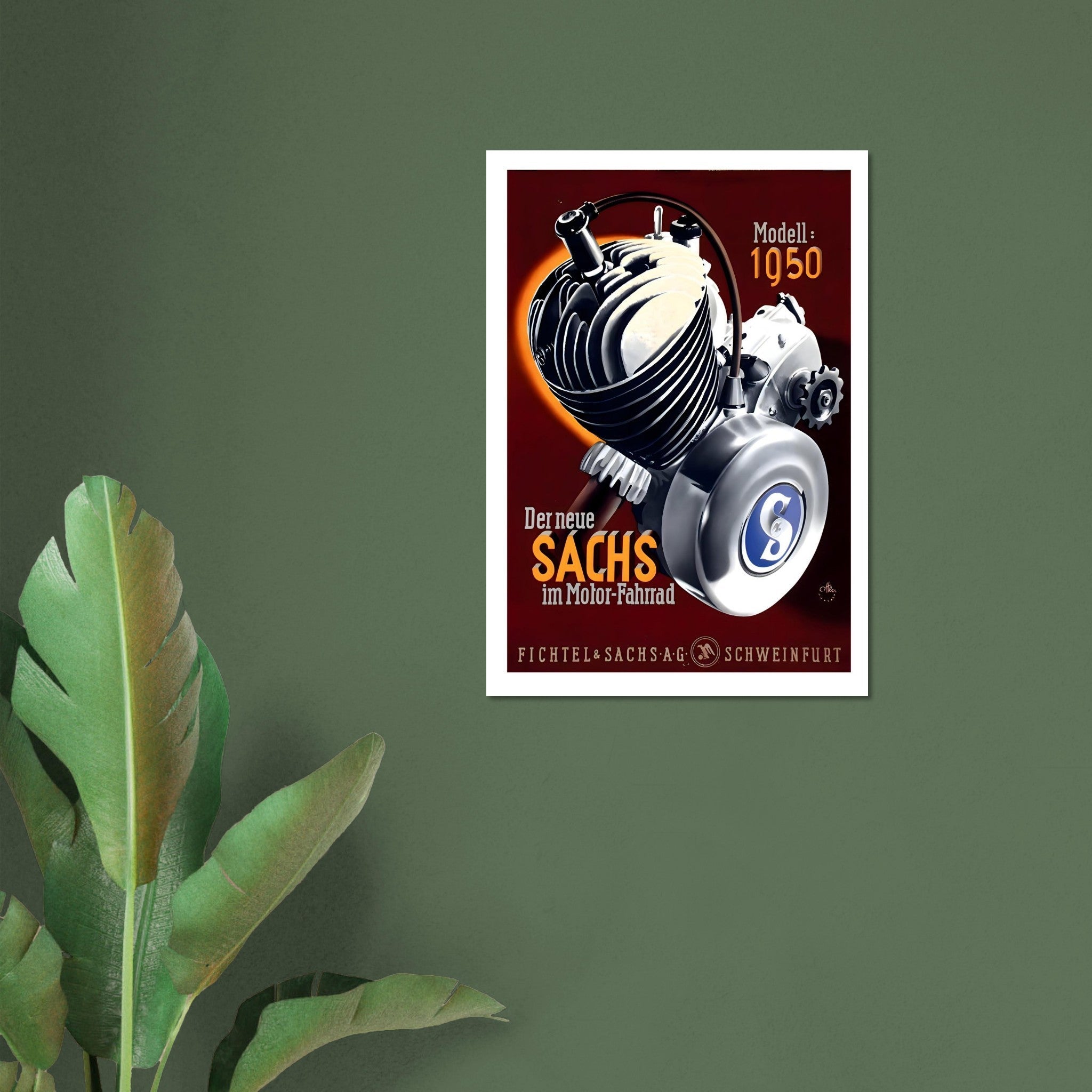 1950 Sachs Engine Advertisement Poster - Transit Art