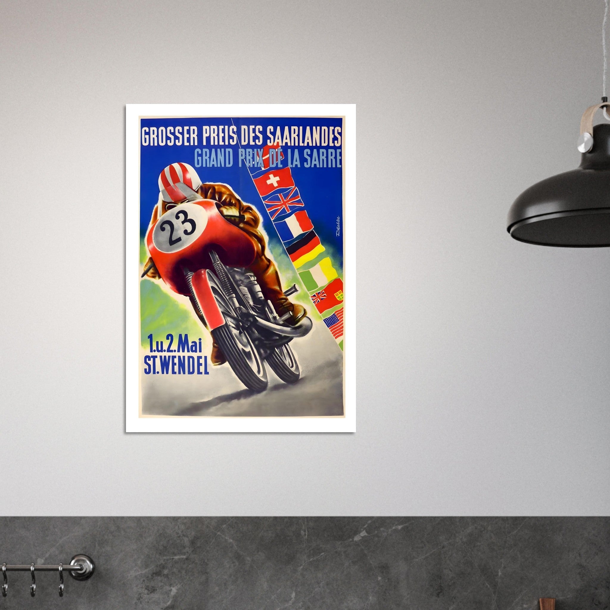 1950s Grosser Preis des Saarlandes Poster - Transit Art