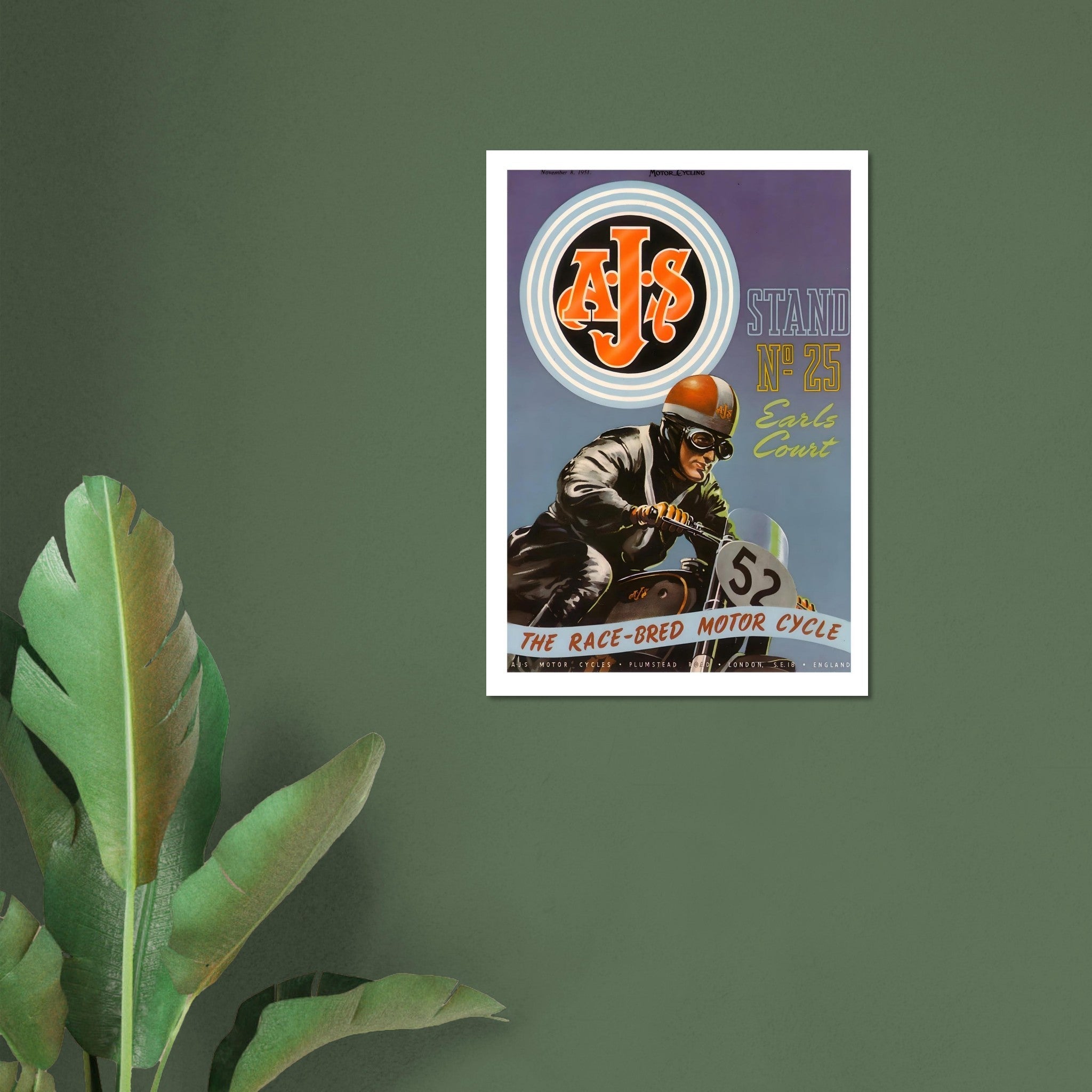 1951 AJS Race Bred Earls Court Poster - Transit Art