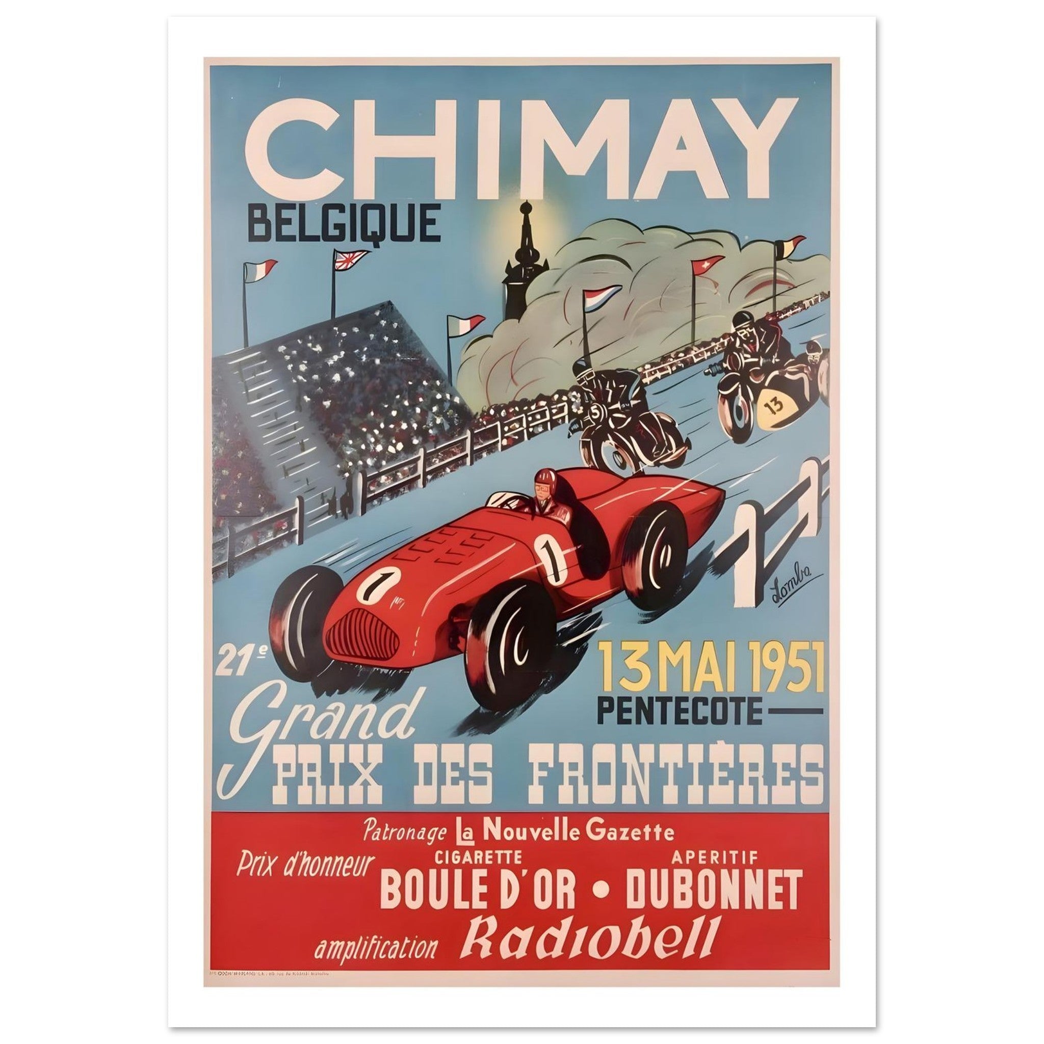 1951 Chimay Grand Prix des Frontières Poster - Transit Art