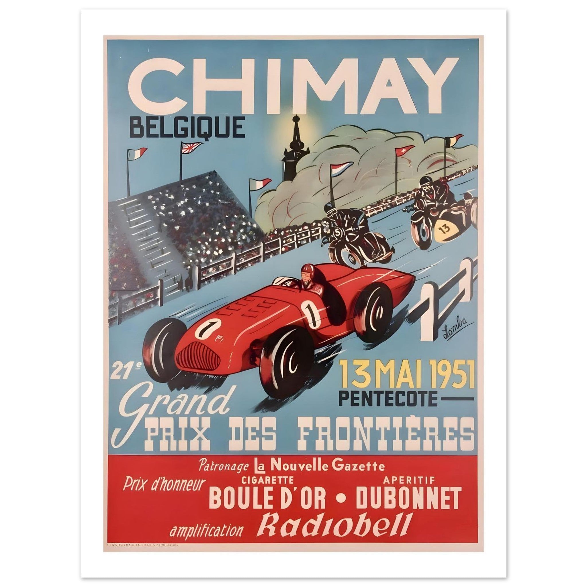 1951 Chimay Grand Prix des Frontières Poster - Transit Art