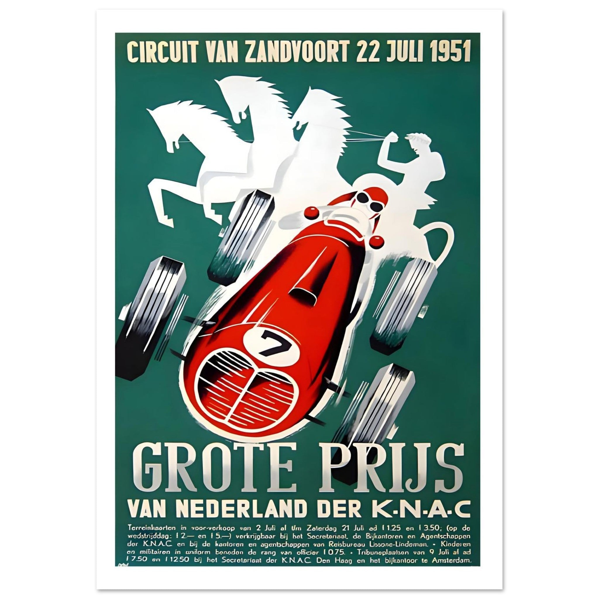 1951 Zandvoort Grote Prijs van Nederland Poster - Transit Art