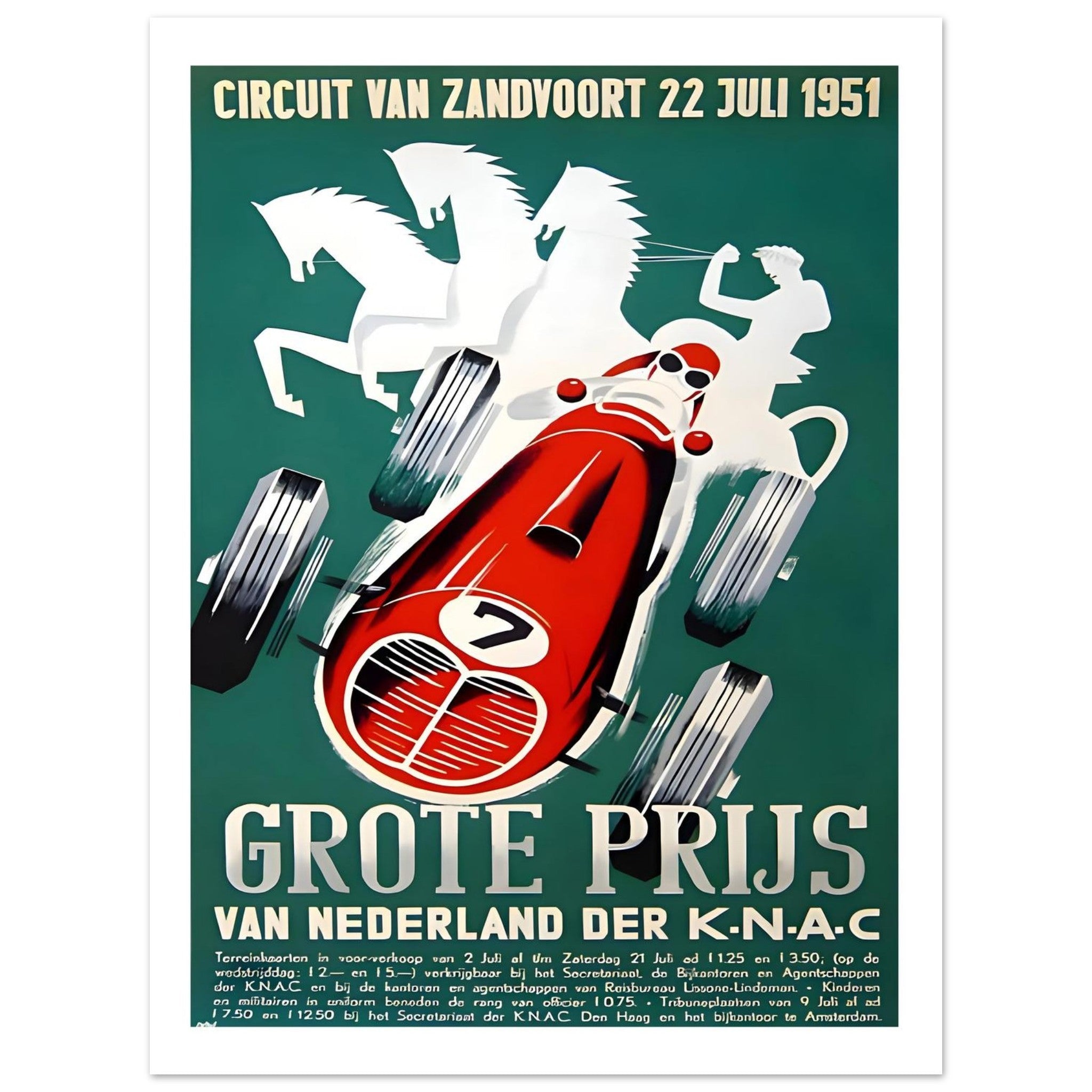 1951 Zandvoort Grote Prijs van Nederland Poster - Transit Art