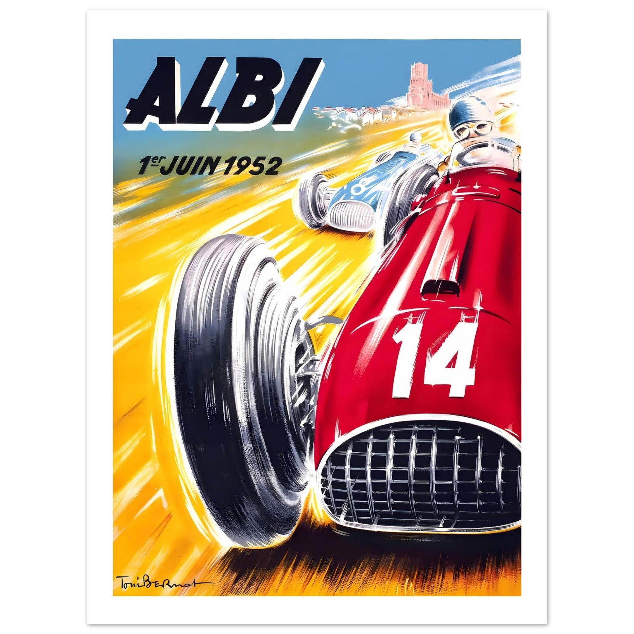1952 Albi Grand Prix Blazing Speed Poster - Transit Art