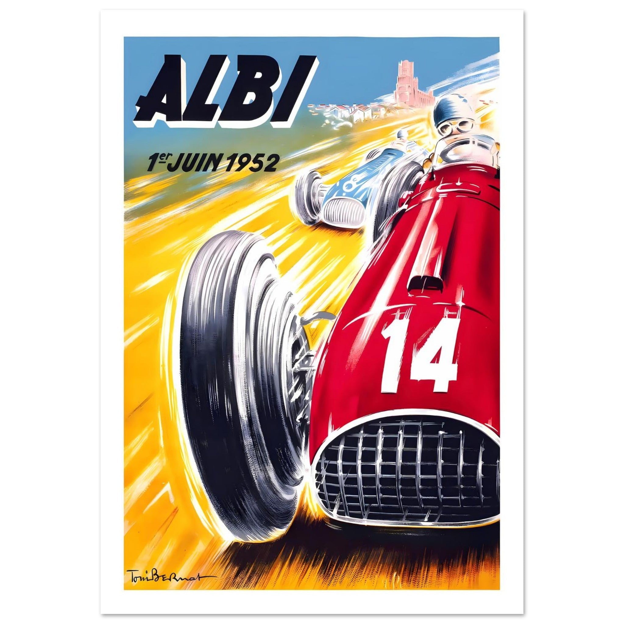1952 Albi Grand Prix Blazing Speed Poster - Transit Art