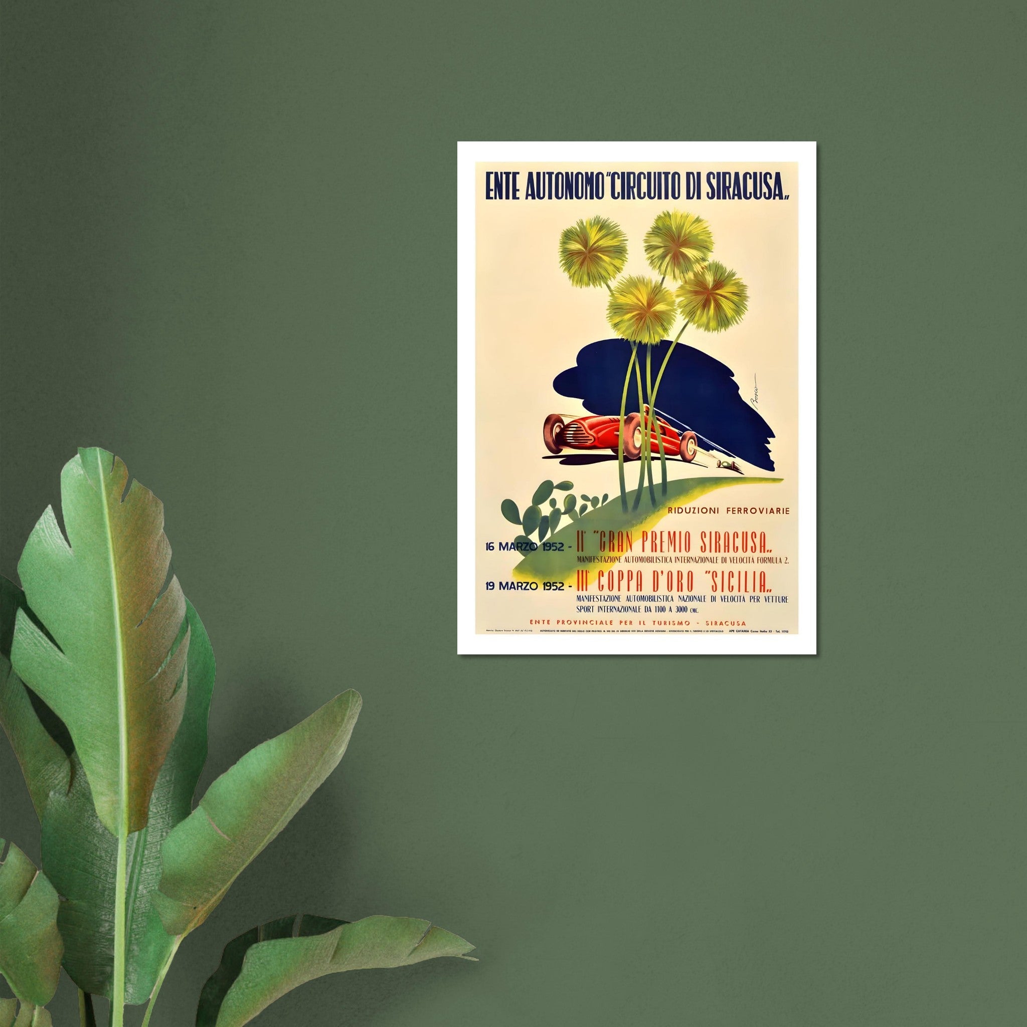 1952 Gran Premio Siracusa &amp; Coppa d’Oro Sicilia Poster - Transit Art