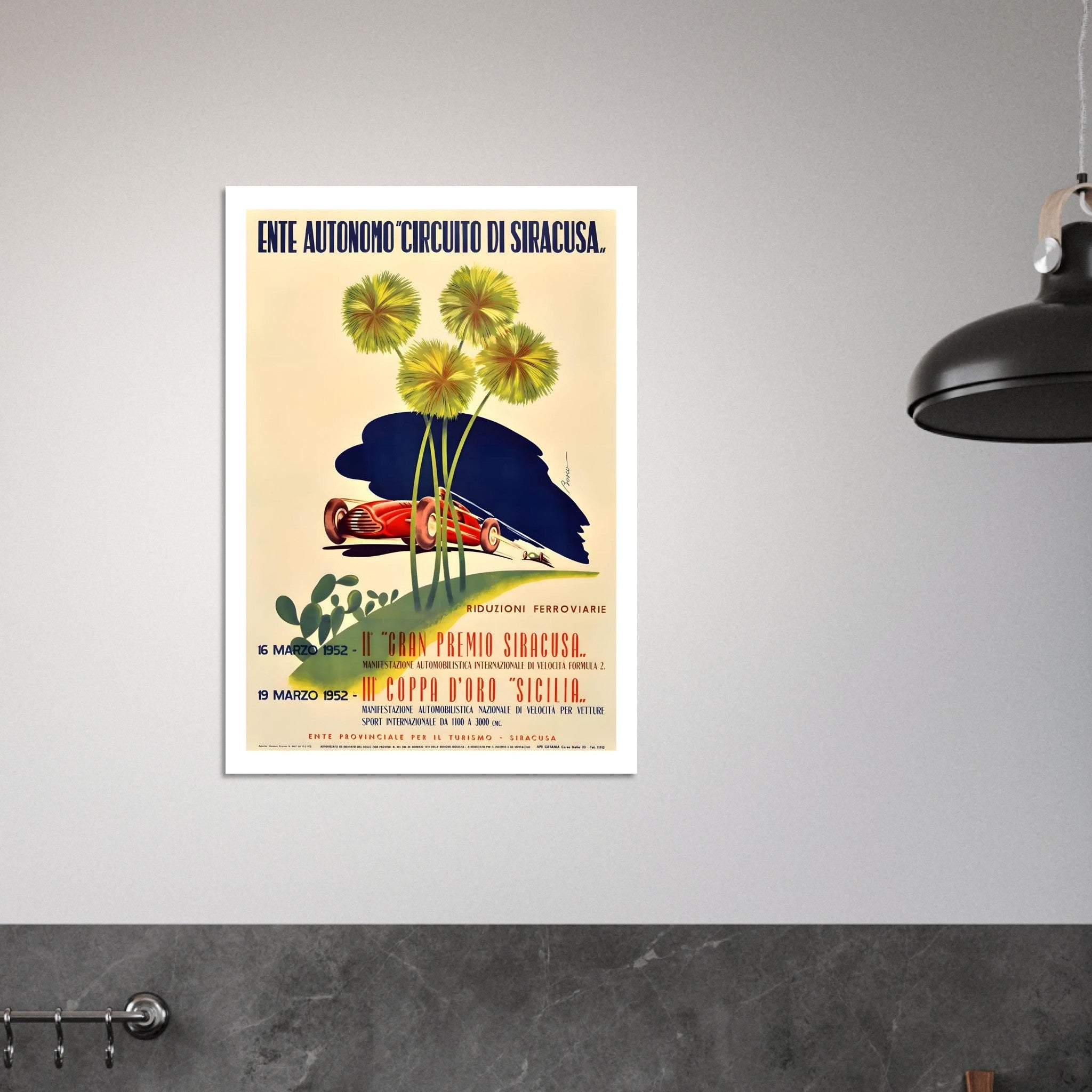 1952 Gran Premio Siracusa &amp; Coppa d’Oro Sicilia Poster - Transit Art