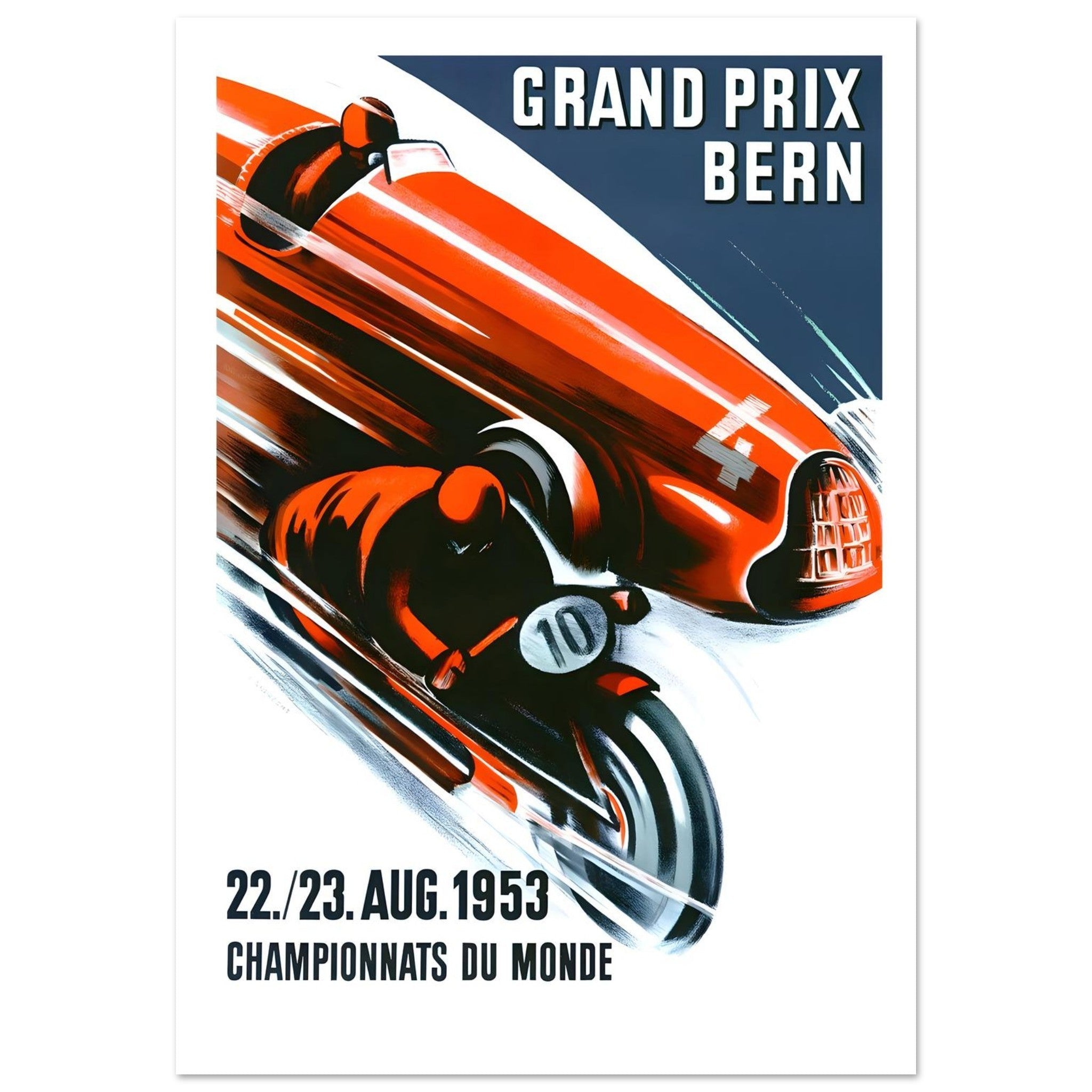 1953 Grand Prix Bern World Championship Poster - Transit Art