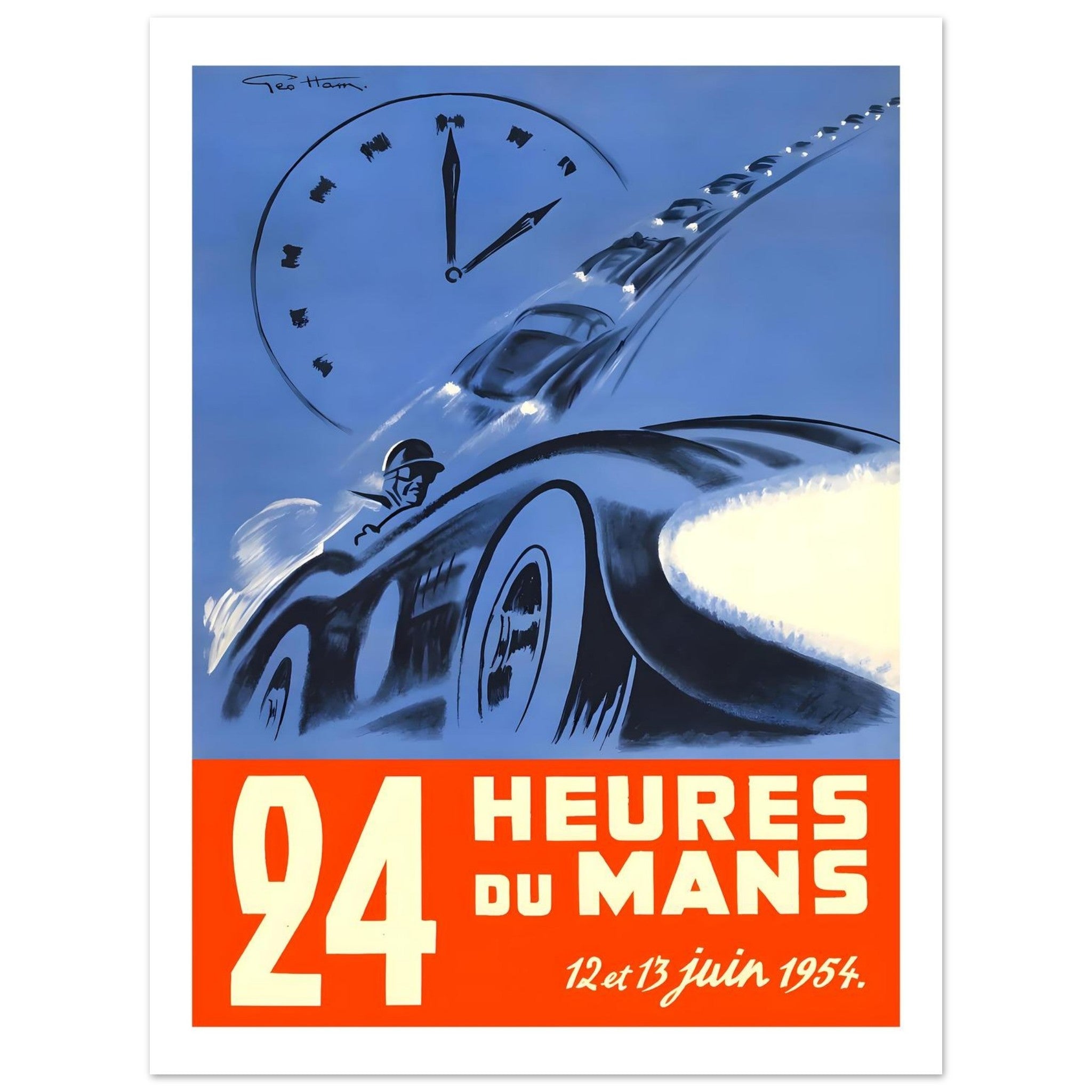 1954 24 Heures du Mans Racing Poster - Transit Art