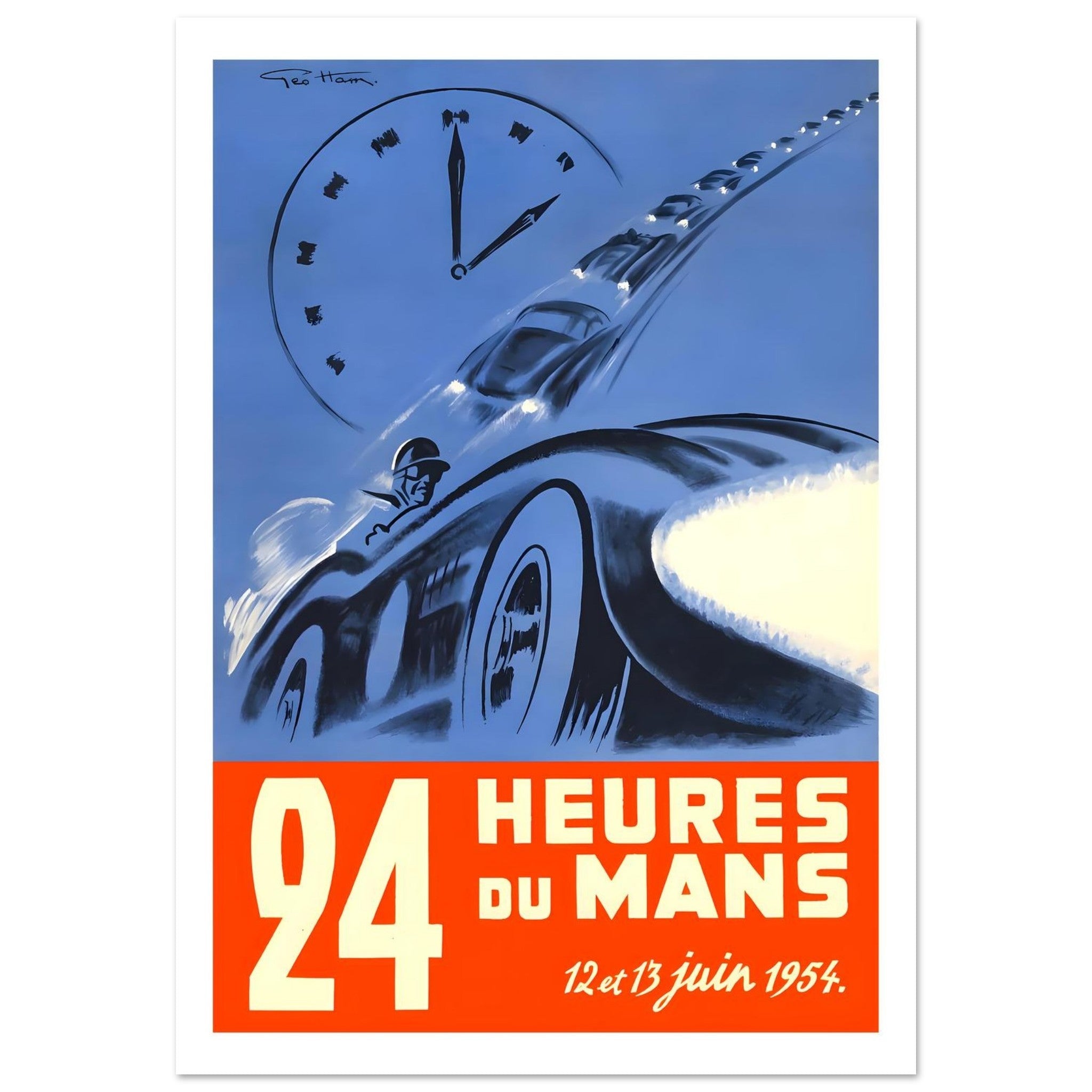 1954 24 Heures du Mans Racing Poster - Transit Art