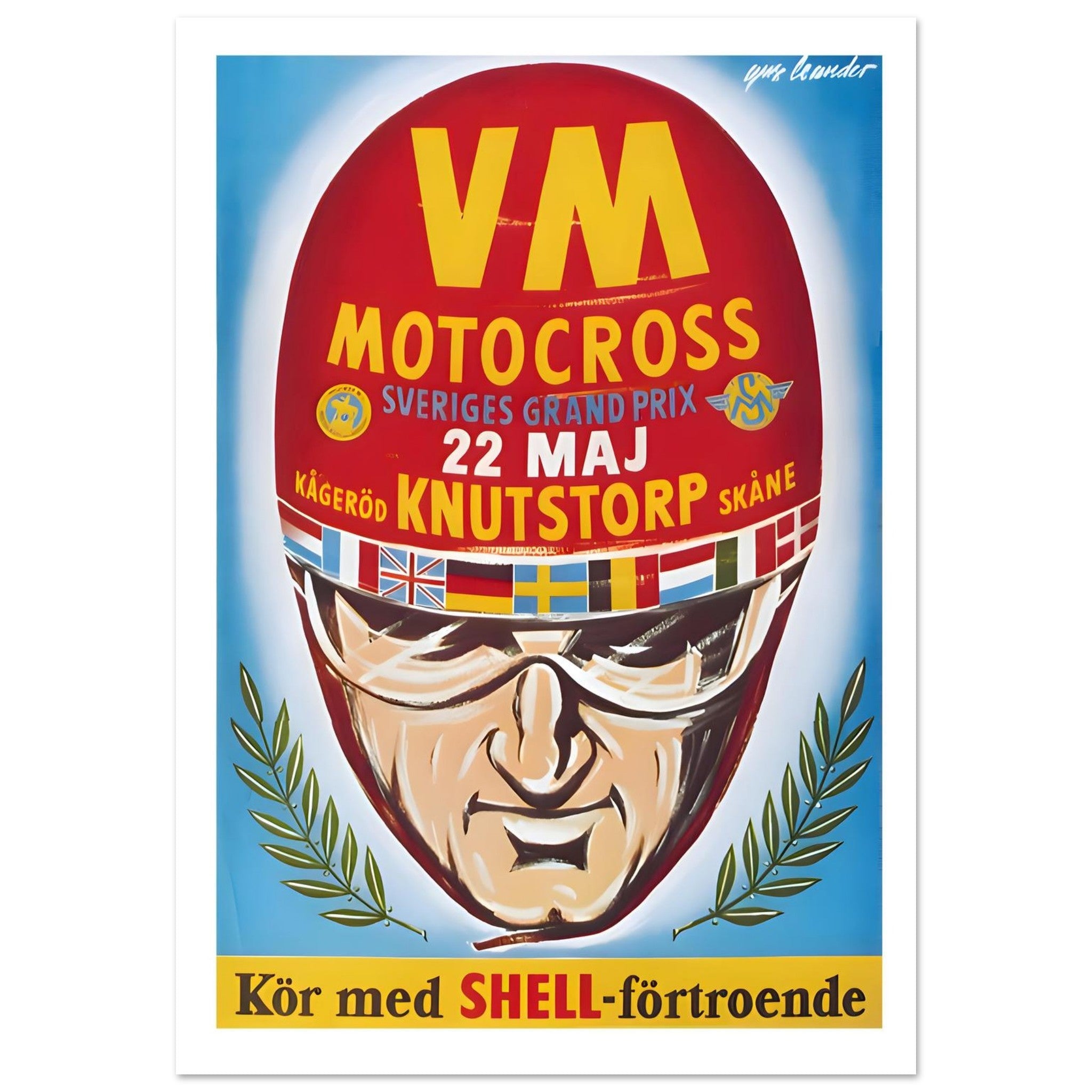 1955 Sweden Motocross Grand Prix Knutstorp Poster - Transit Art