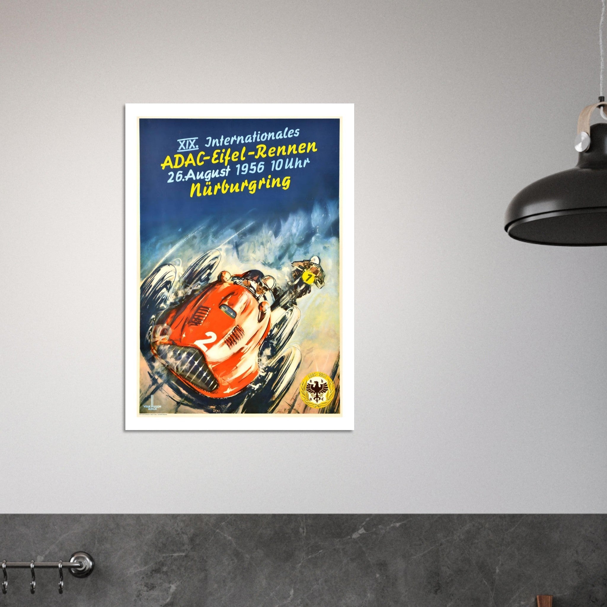 1956 Nürburgring ADAC Eifel - Rennen Rainstorm Poster - Transit Art