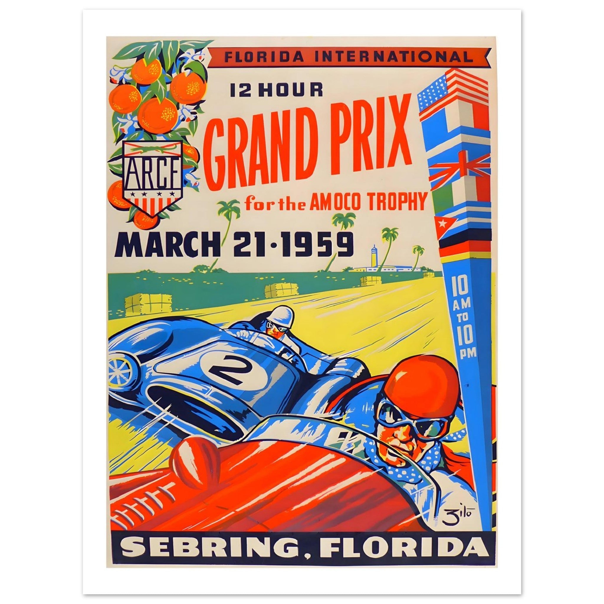 1959 Sebring Florida International 12 Hour Grand Prix Poster - Transit Art
