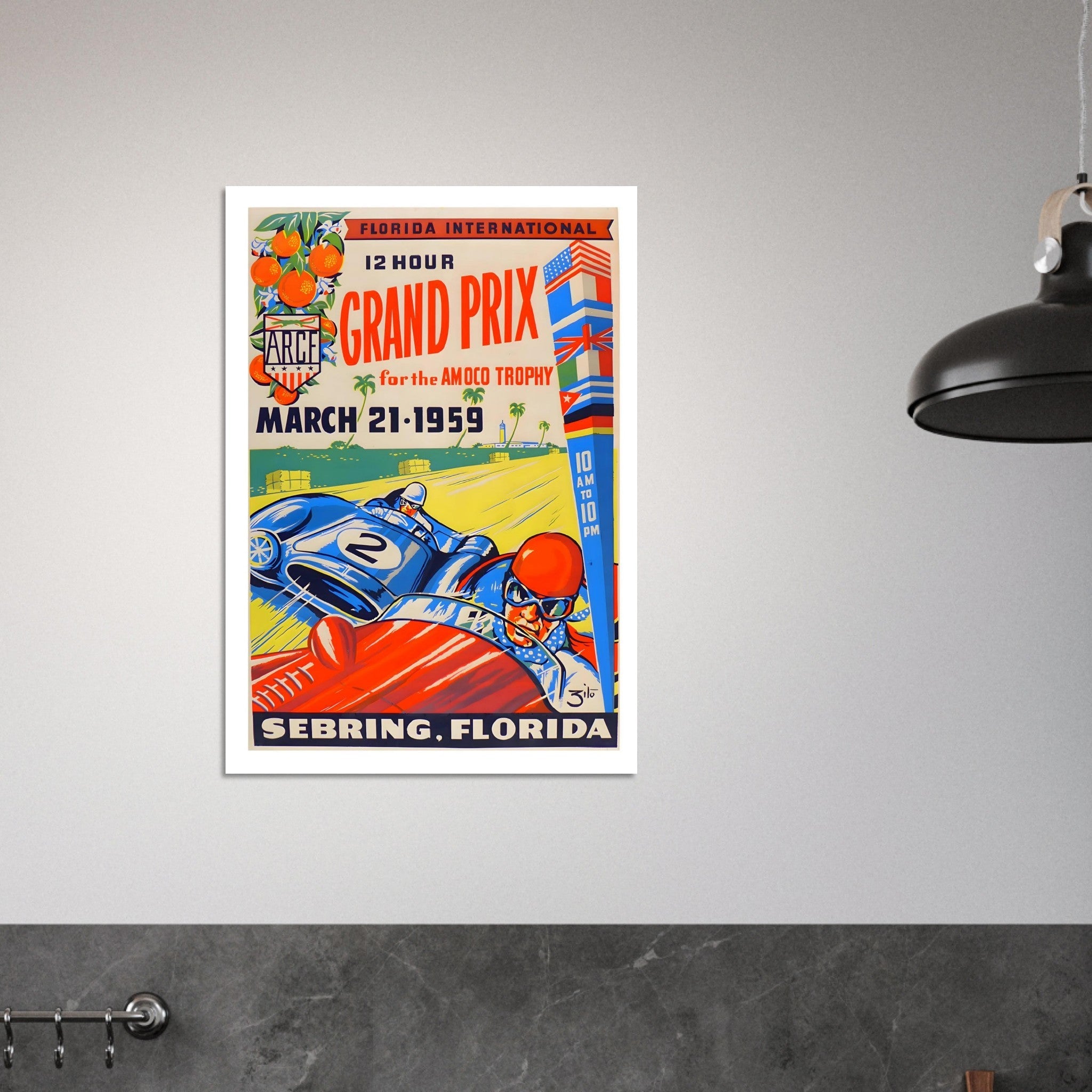 1959 Sebring Florida International 12 Hour Grand Prix Poster - Transit Art