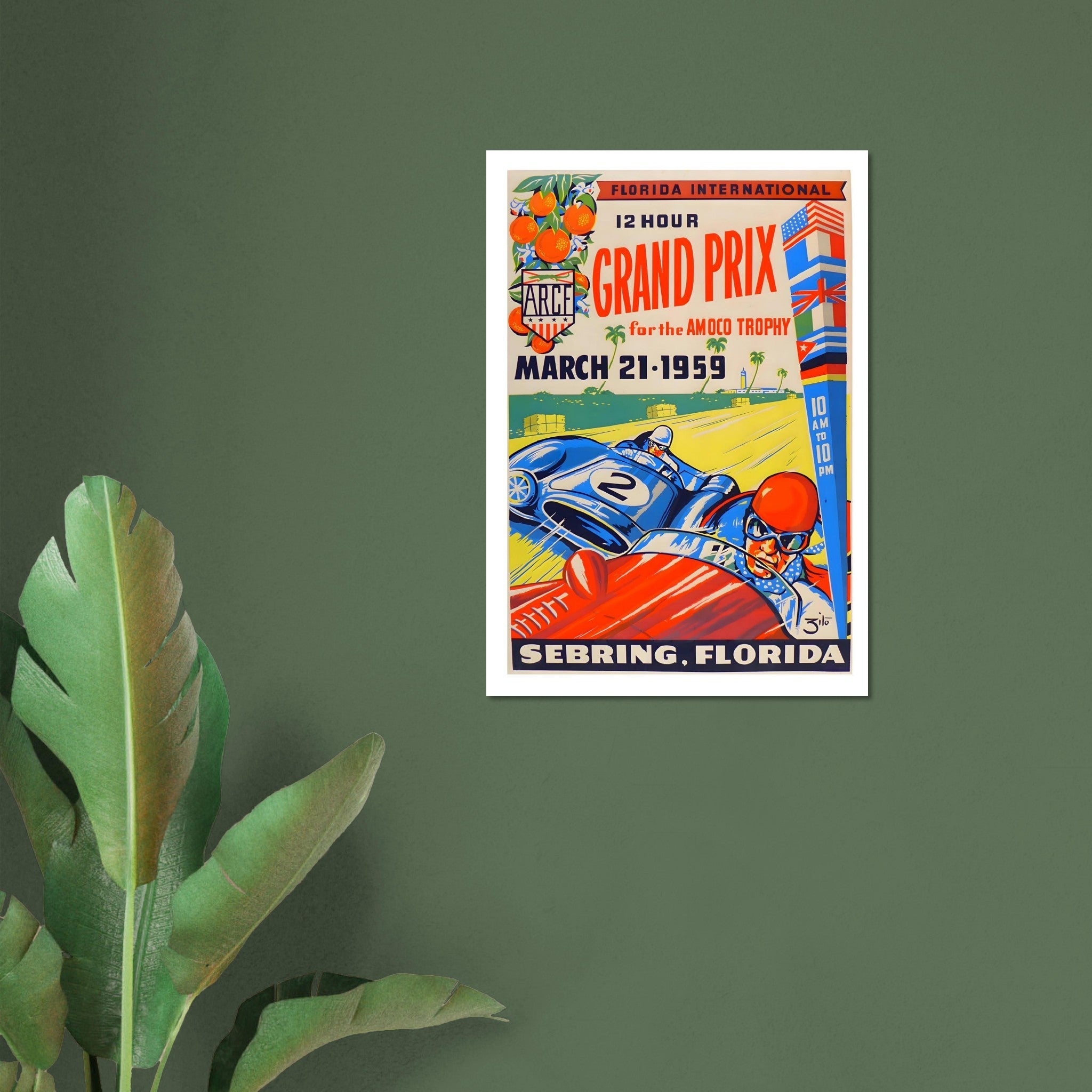 1959 Sebring Florida International 12 Hour Grand Prix Poster - Transit Art
