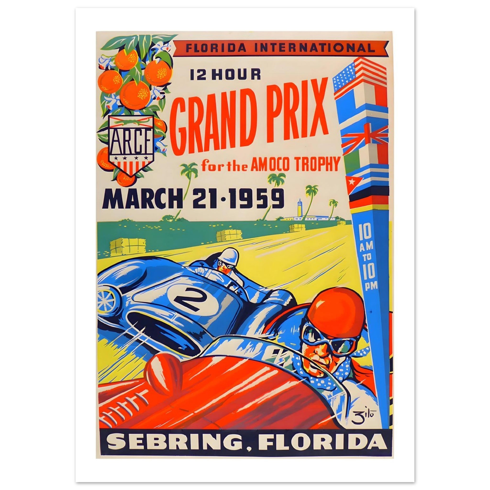 1959 Sebring Florida International 12 Hour Grand Prix Poster - Transit Art