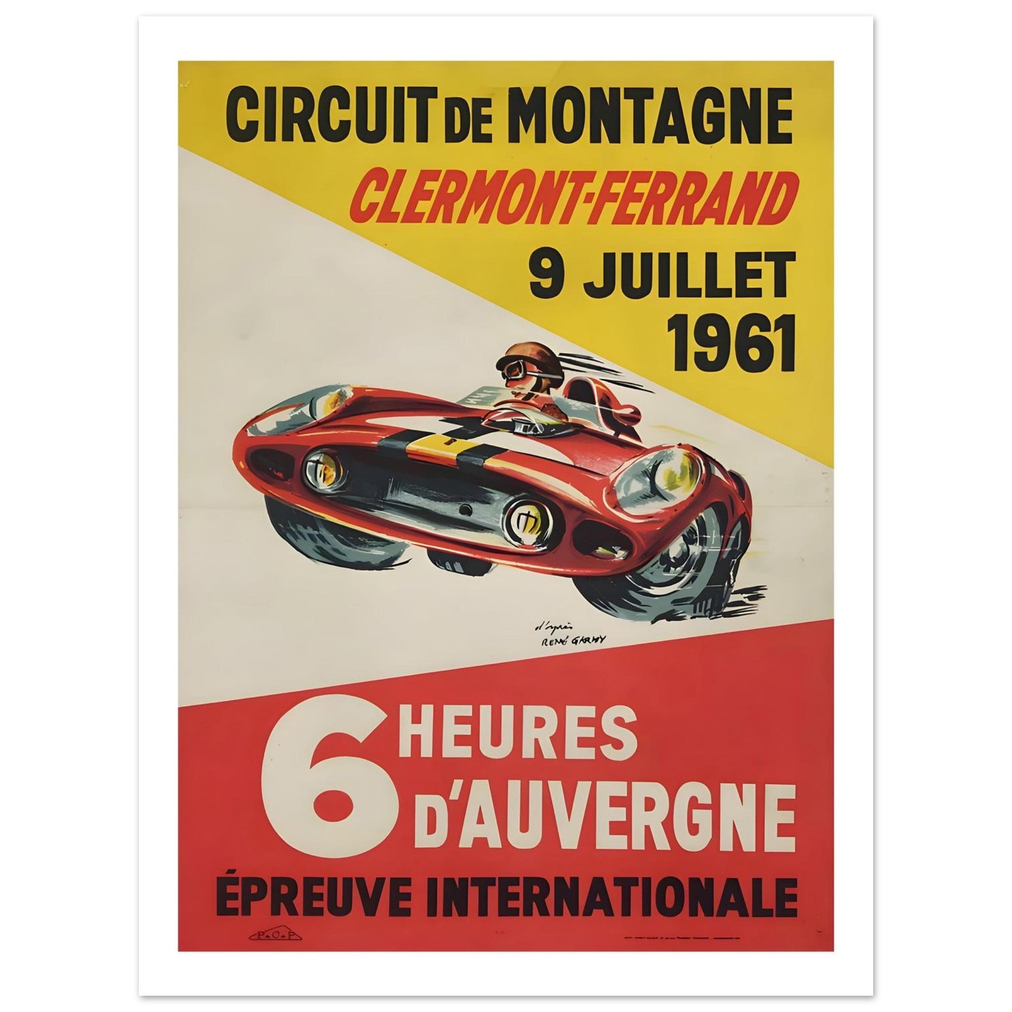 1961 6 Heures d’Auvergne Clermont - Ferrand Poster - Transit Art