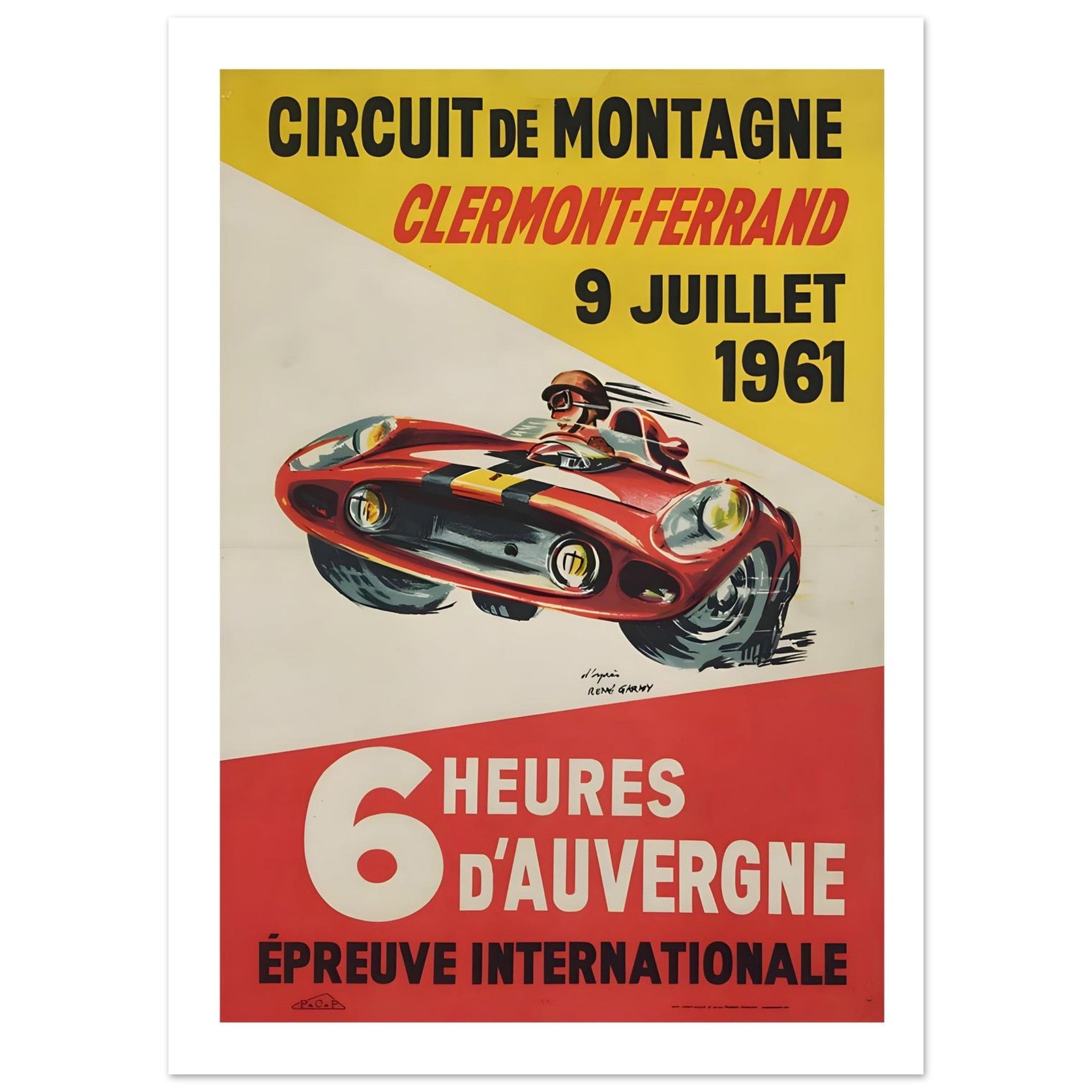1961 6 Heures d’Auvergne Clermont - Ferrand Poster - Transit Art