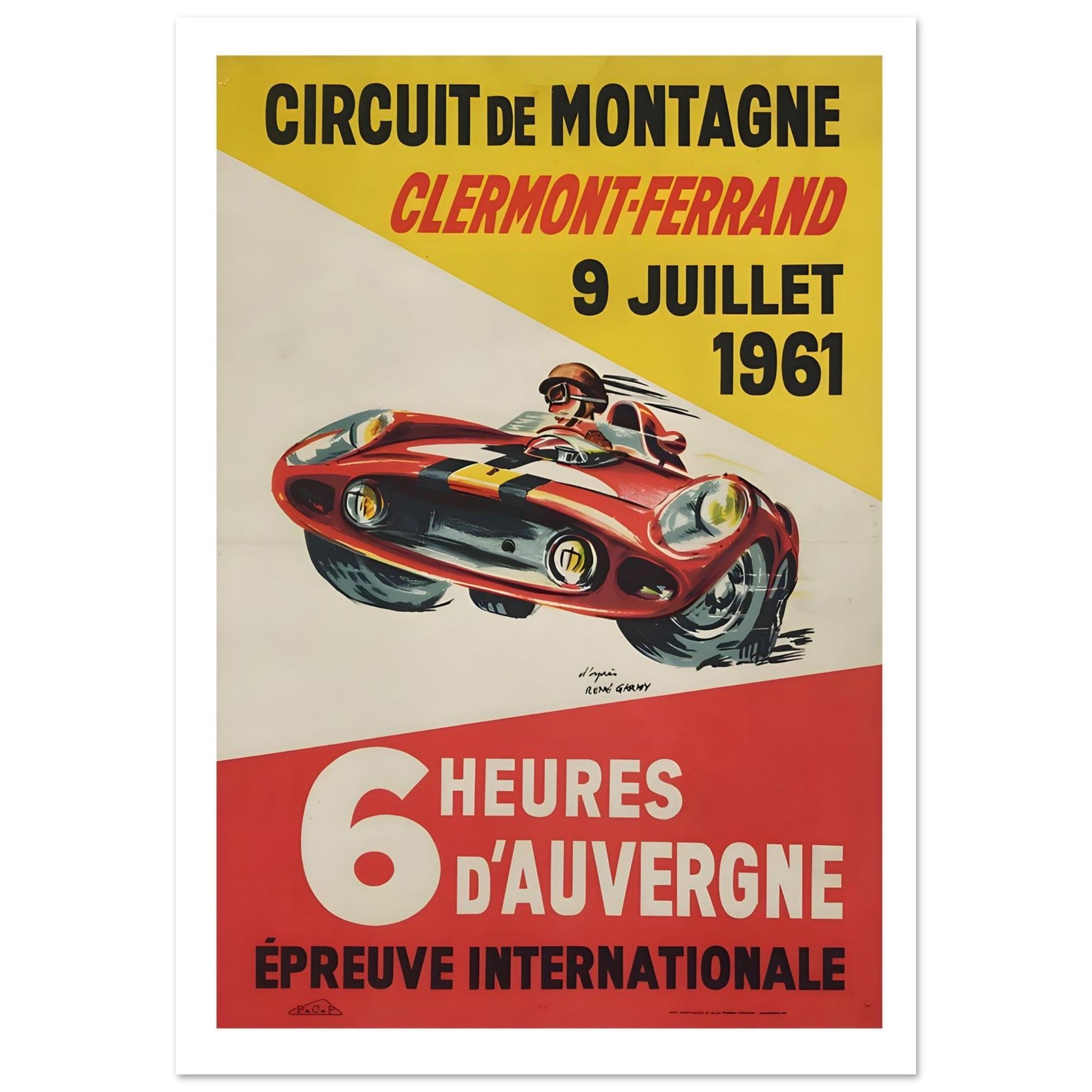 1961 6 Heures d’Auvergne Clermont - Ferrand Poster - Transit Art