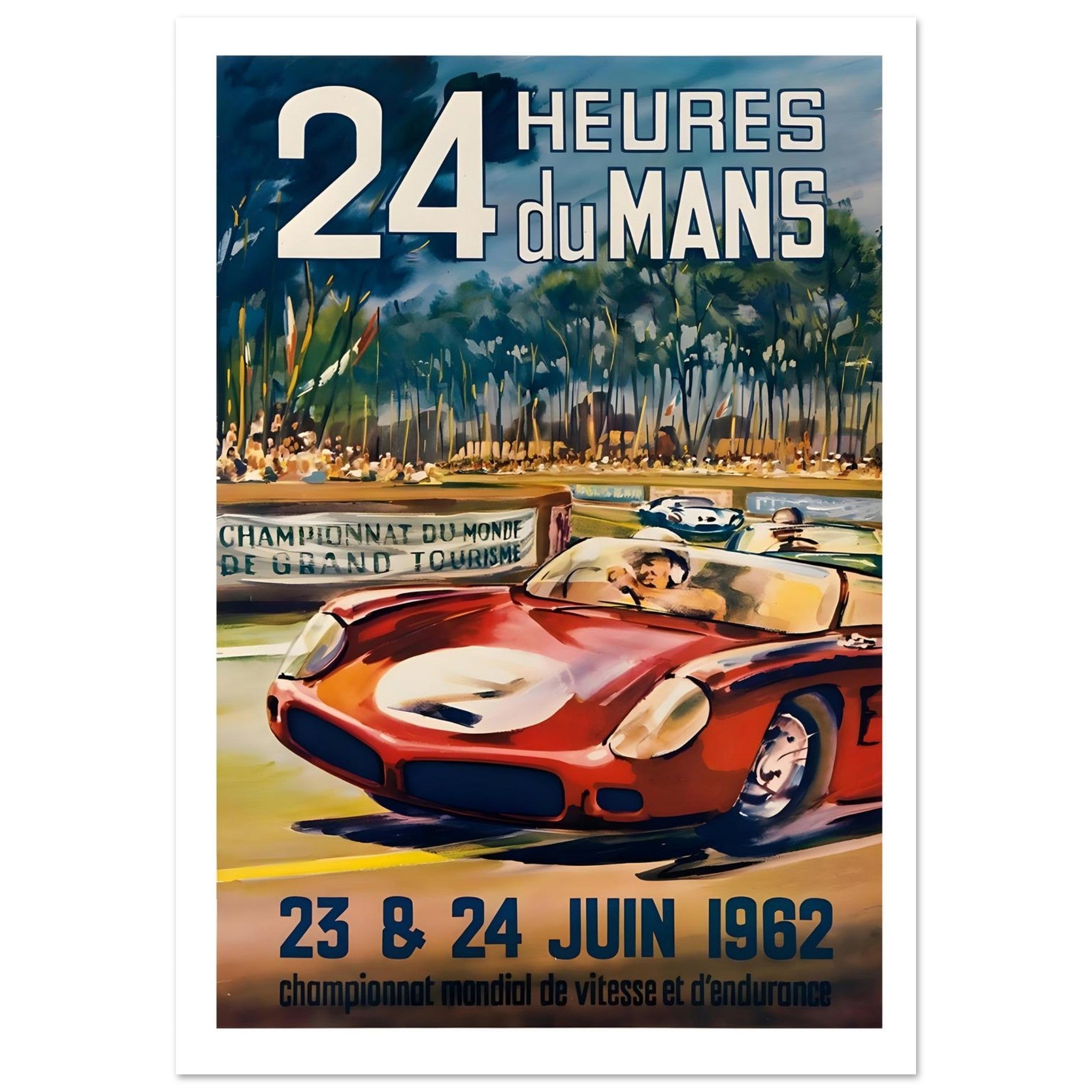 1962 24 Heures du Mans Endurance Racing Poster - Transit Art