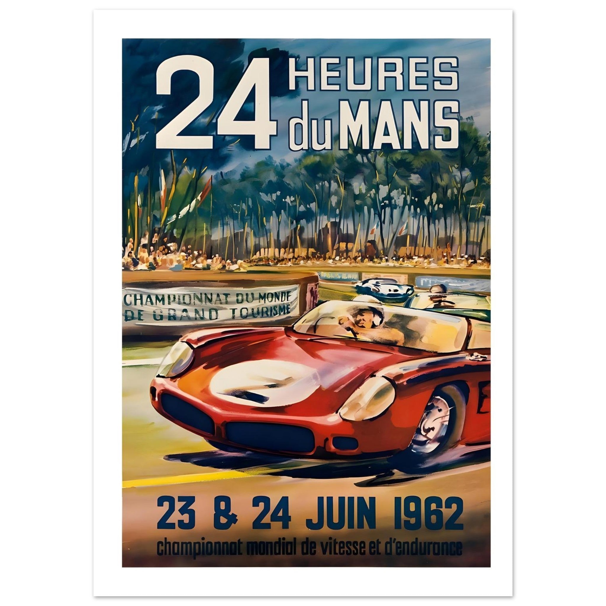 1962 24 Heures du Mans Endurance Racing Poster - Transit Art