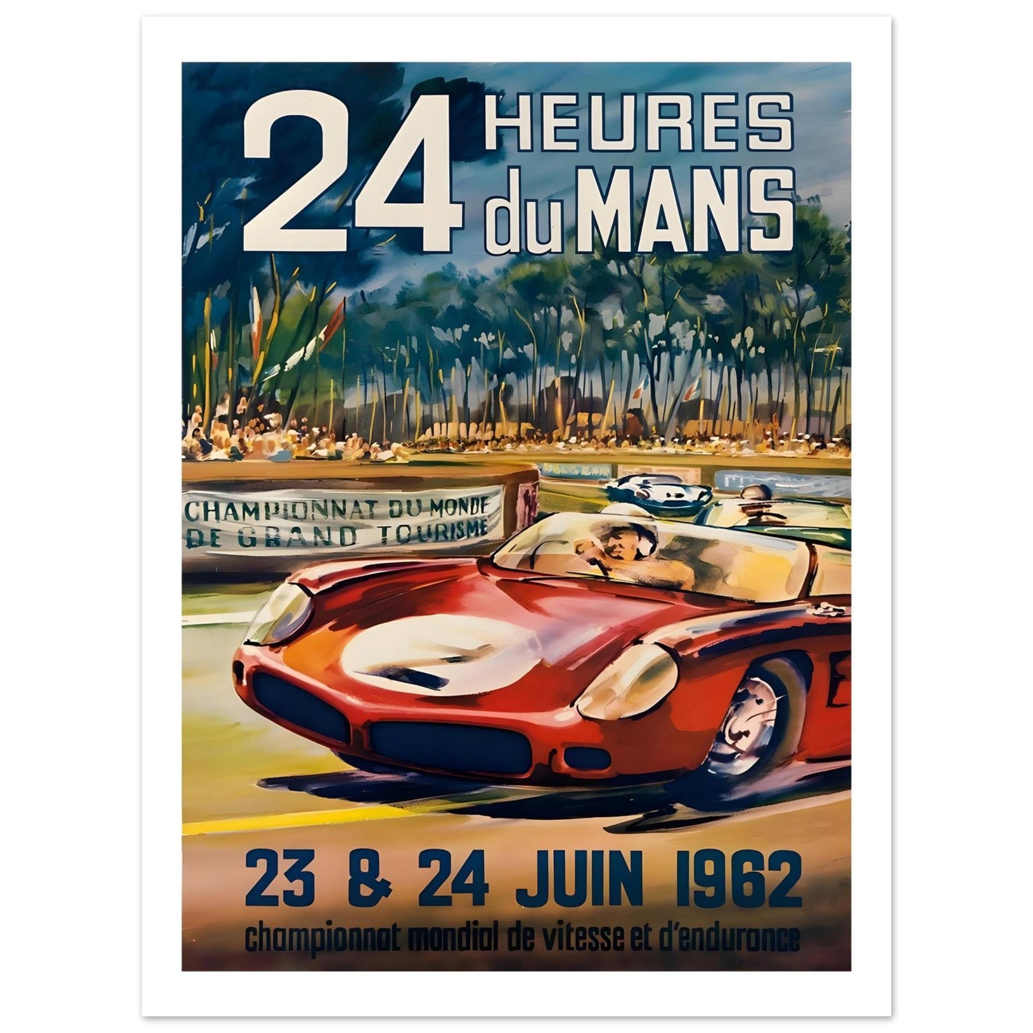 1962 24 Heures du Mans Endurance Racing Poster - Transit Art