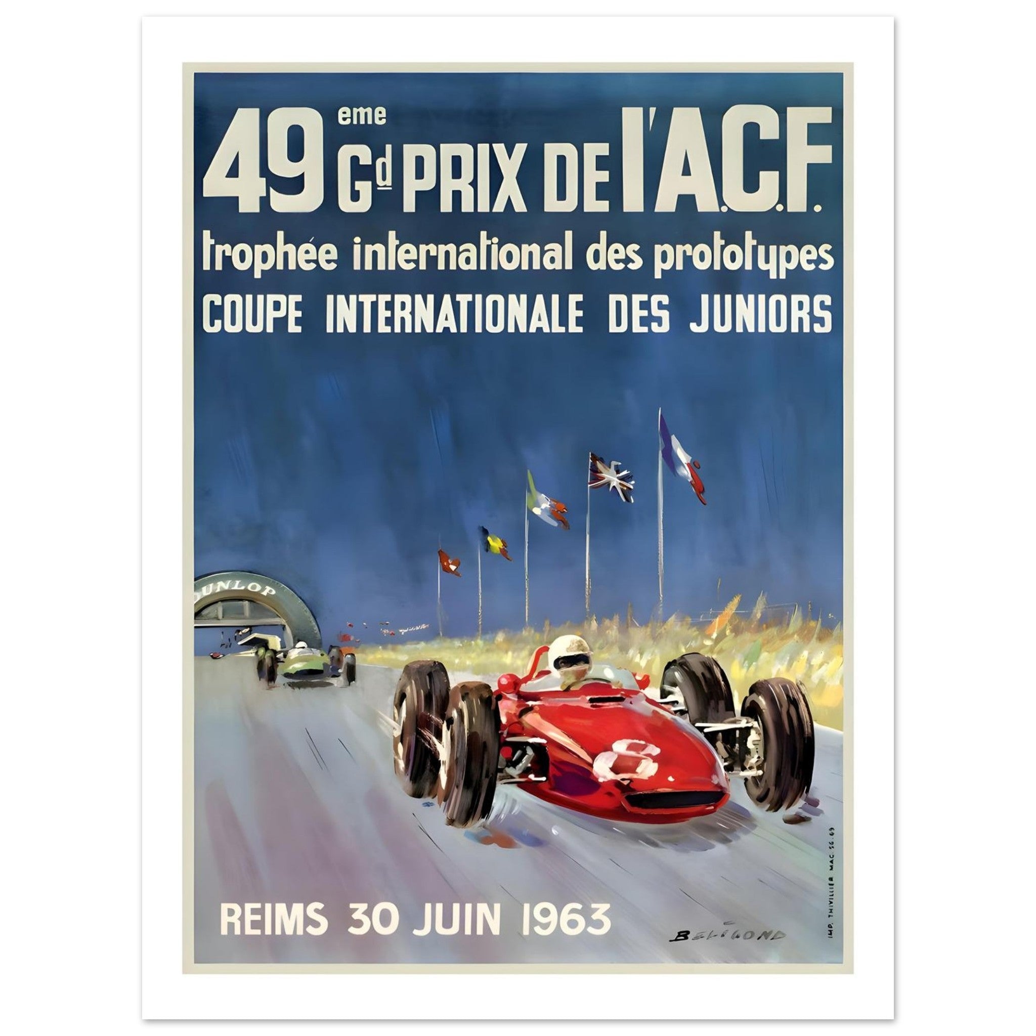1963 Reims 49ème Grand Prix de l’ACF Poster - Transit Art