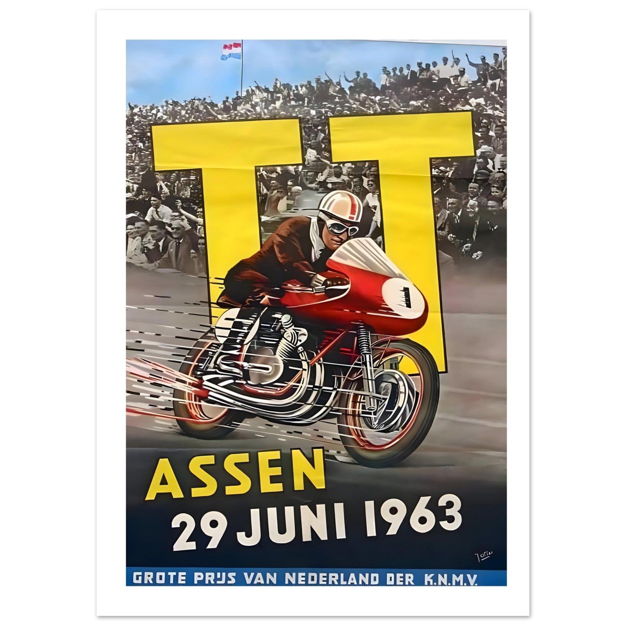 1963 TT Assen Motorcycle Racing Event Poster - Transit Art
