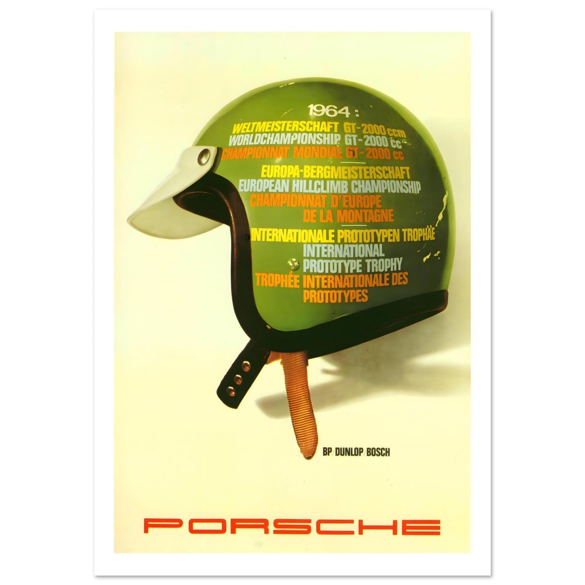 1964 Porsche Championship Helmet Poster - Transit Art