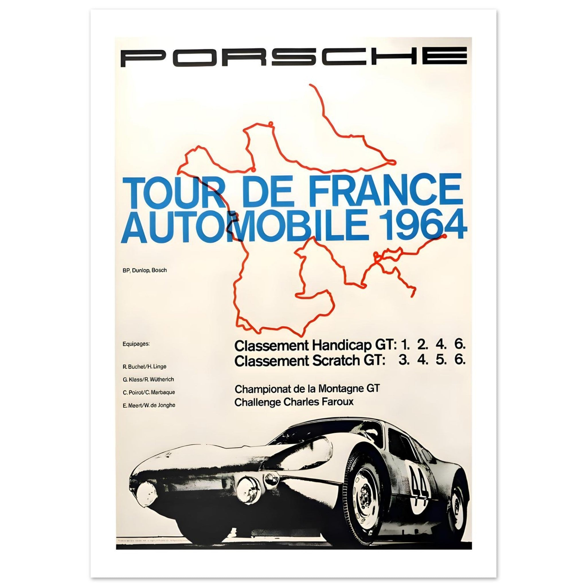 1964 Porsche Tour de France Automobile Poster - Transit Art